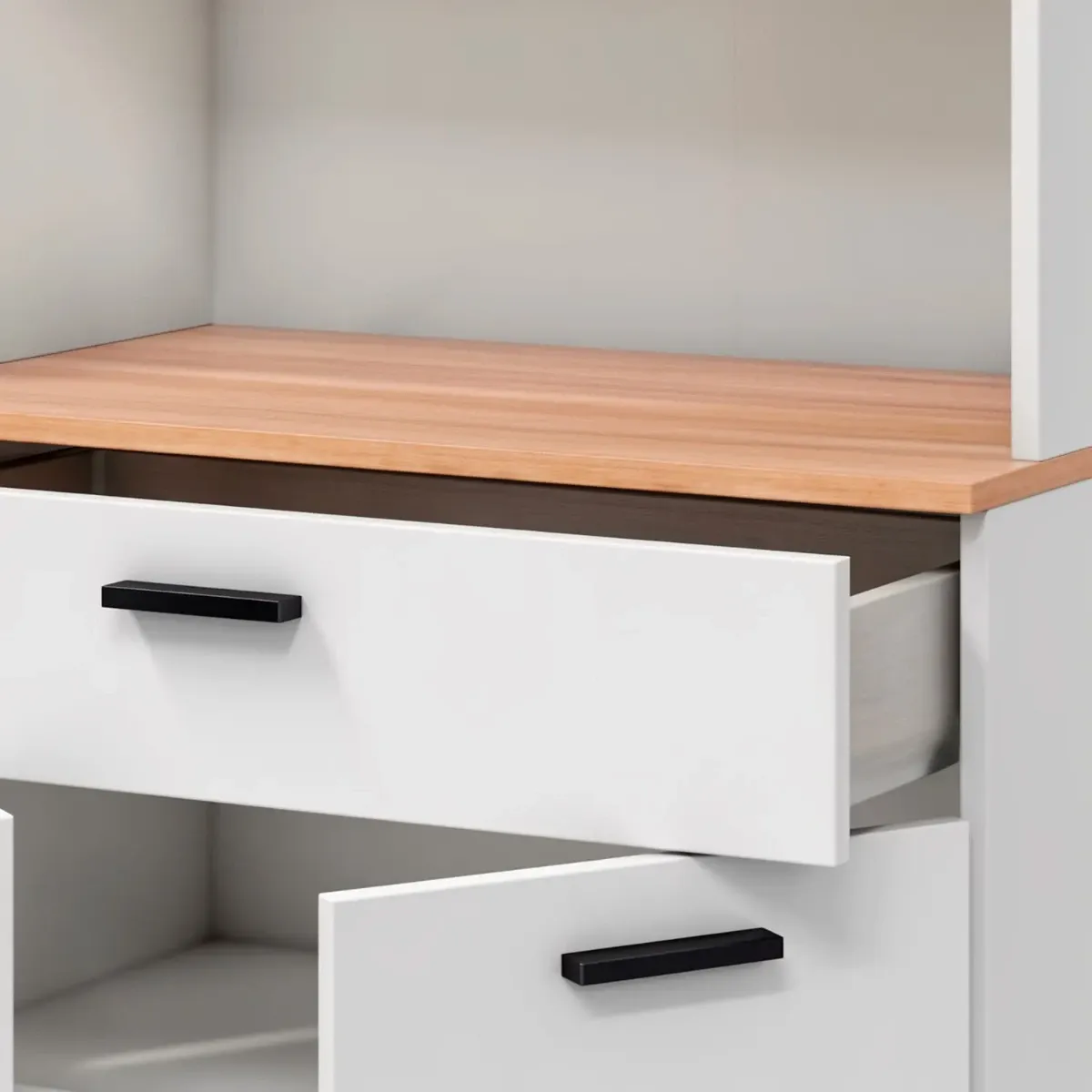 Mobile Dispensa Multiuso con 4 Ante 1 Cassetto E Vano Per Elettrodomestici Colonna Cucina Salvaspazio Moderna Con Ripiani Interni E Piano Appoggio 72 x 185 x 40 Cm