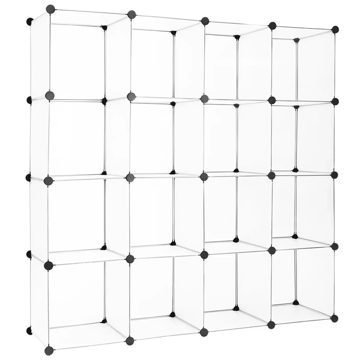 Mobile mobiletto armadio modulare 16 scomparti bianco guardaroba scarpiera abiti