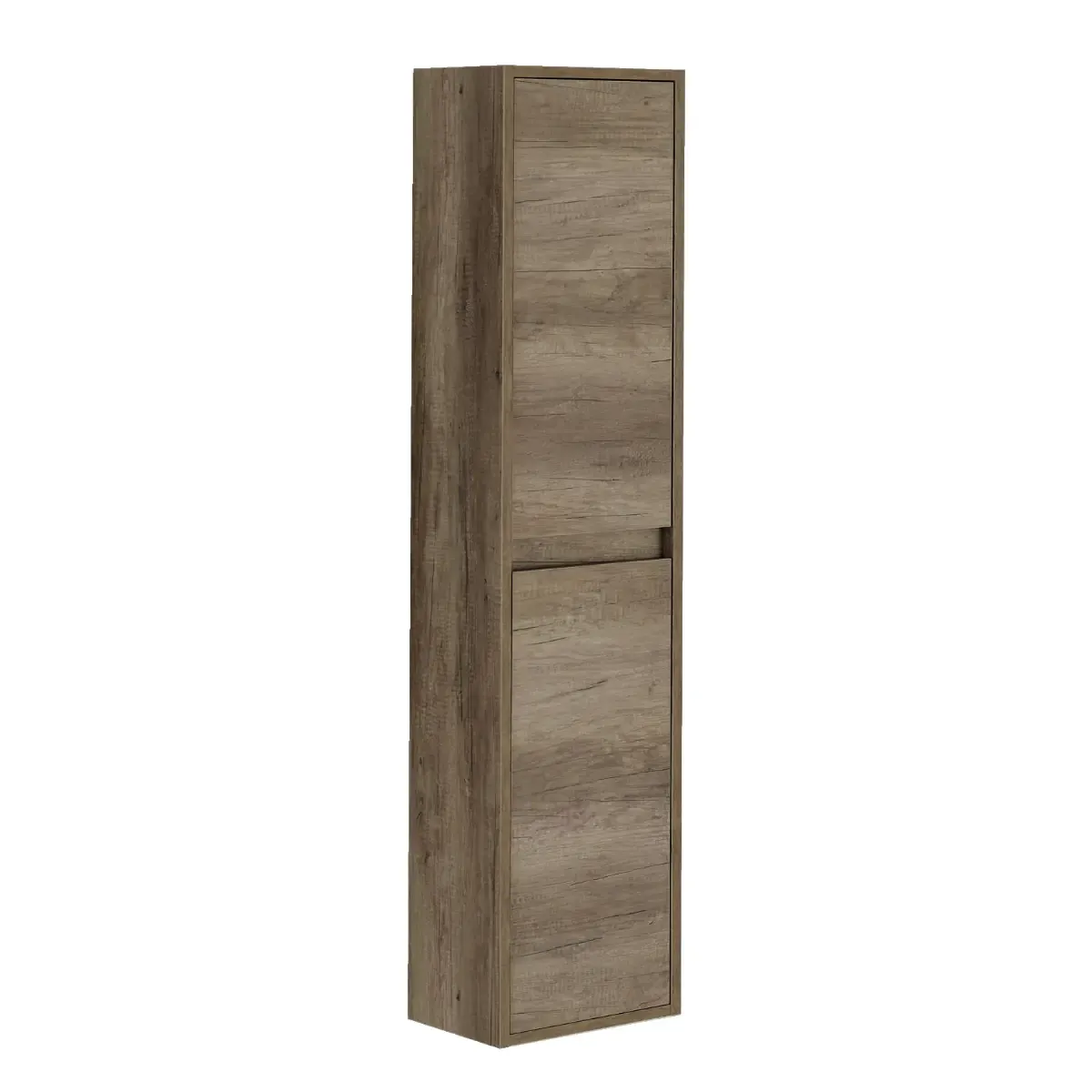 Mobile Bagno Sospeso Armadietto A Colonna Armadio Pensile 2 Ante 4 Ripiani Rovere Arredamento Bagno Nordico Moderno 30 x 25.5 x 140 cm Colore Rovere Scuro
