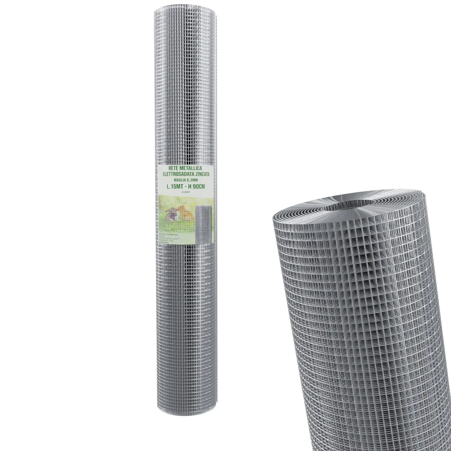 Rete Metallica Zincata Elettrosaldata Per Recinzione Reti Per Animali Piccoli Pollame Pollaio Piante Recinzioni Coniglio Filo Giardino Altezza 90 Cm Maglia Da 6.3 Mm Lunghezza 15 M