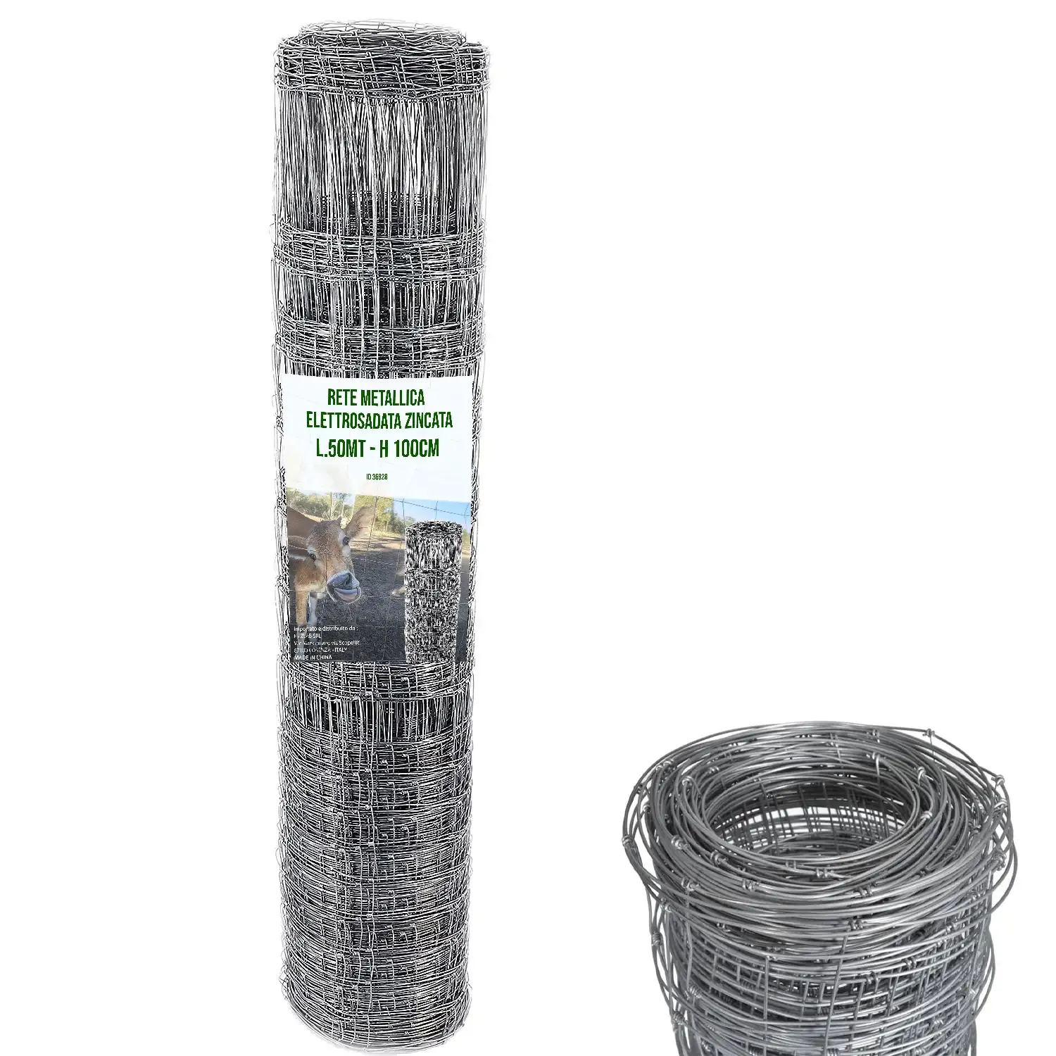 Rete Metallica Zincata Per Recinzione 50 M Pastorale Pascoli Pecore Ovini Vacche Orto Giardini Spazi Esterni Piante 3 Diverse Maglie Colore Grigio (100 Cm)
