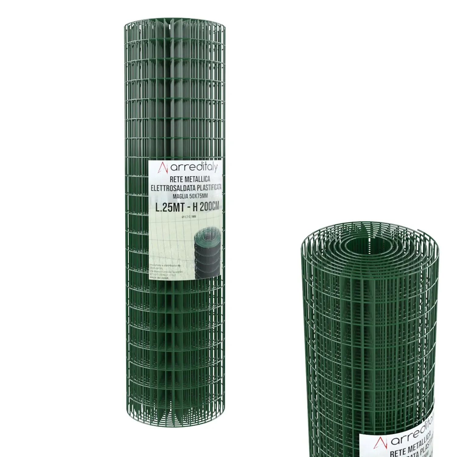 Rotolo Rete Metallica Per Recinzioni 25 M Zincata Plastificata Elettrosaldata Rigida Per Giardino Orto Piante Spazi Esterni (200 Cm)