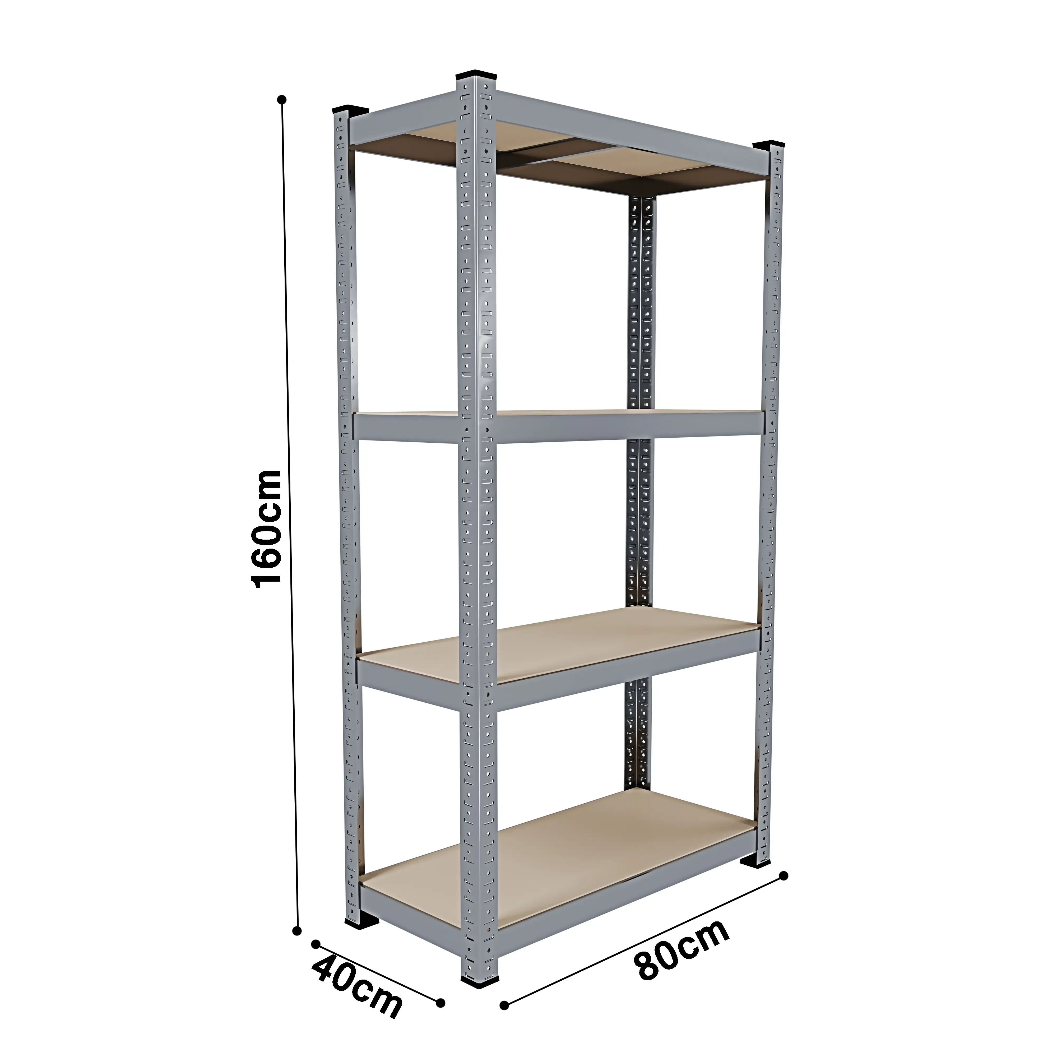 Scaffale In Metallo E MDF Scaffale Ad Alta Portata Fino a 700 kg Con 4 Ripiani Regolabili Ideale Per Garage Officina Cantina Capannone Magazzino Design Modulare 160 x 80 x 40 cm