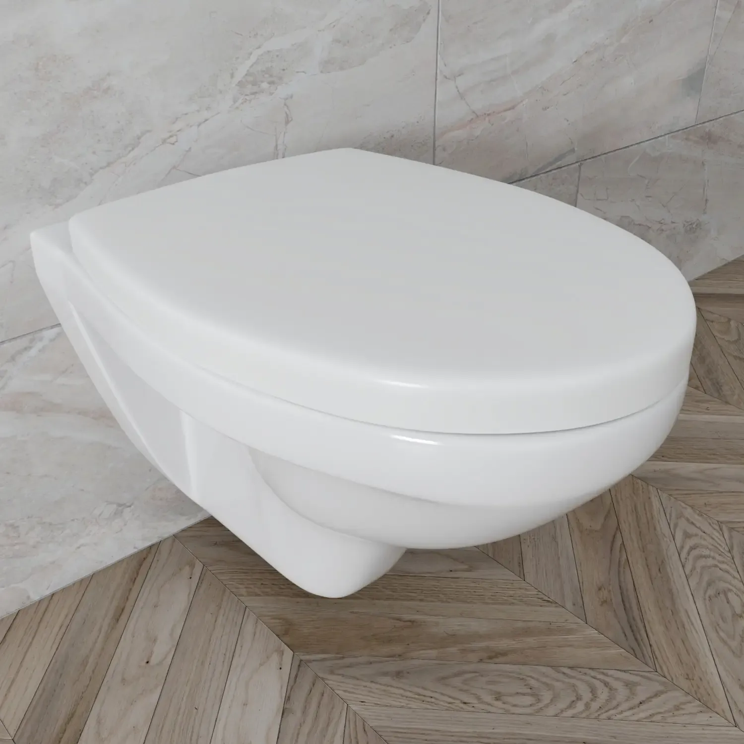 Sedile WC Copriwater Tavoletta UNIVERSALE Rapido Montaggio Con Soft Close Chiusura Ammortizzata Adatta Per Tutti i WC Standard Facile Da Pulire In Plastica Antibatterica 458 x 370 Mm Bianco (Forma O)