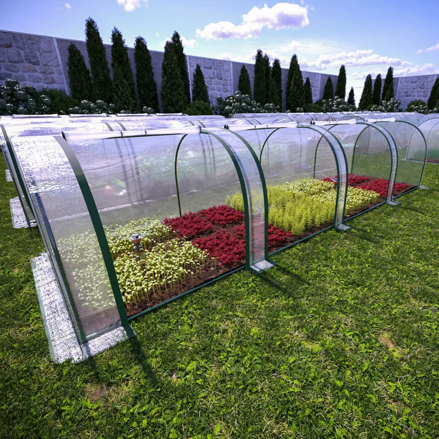 Serra A Tunnel in Acciaio Per Piante Fiori Orto Giardino Telo In PVC Trasparente Con 3 Porte Avvolgibili A Cerniera Protezione Piante Giardinaggio 295 x 100 x 80 Cm