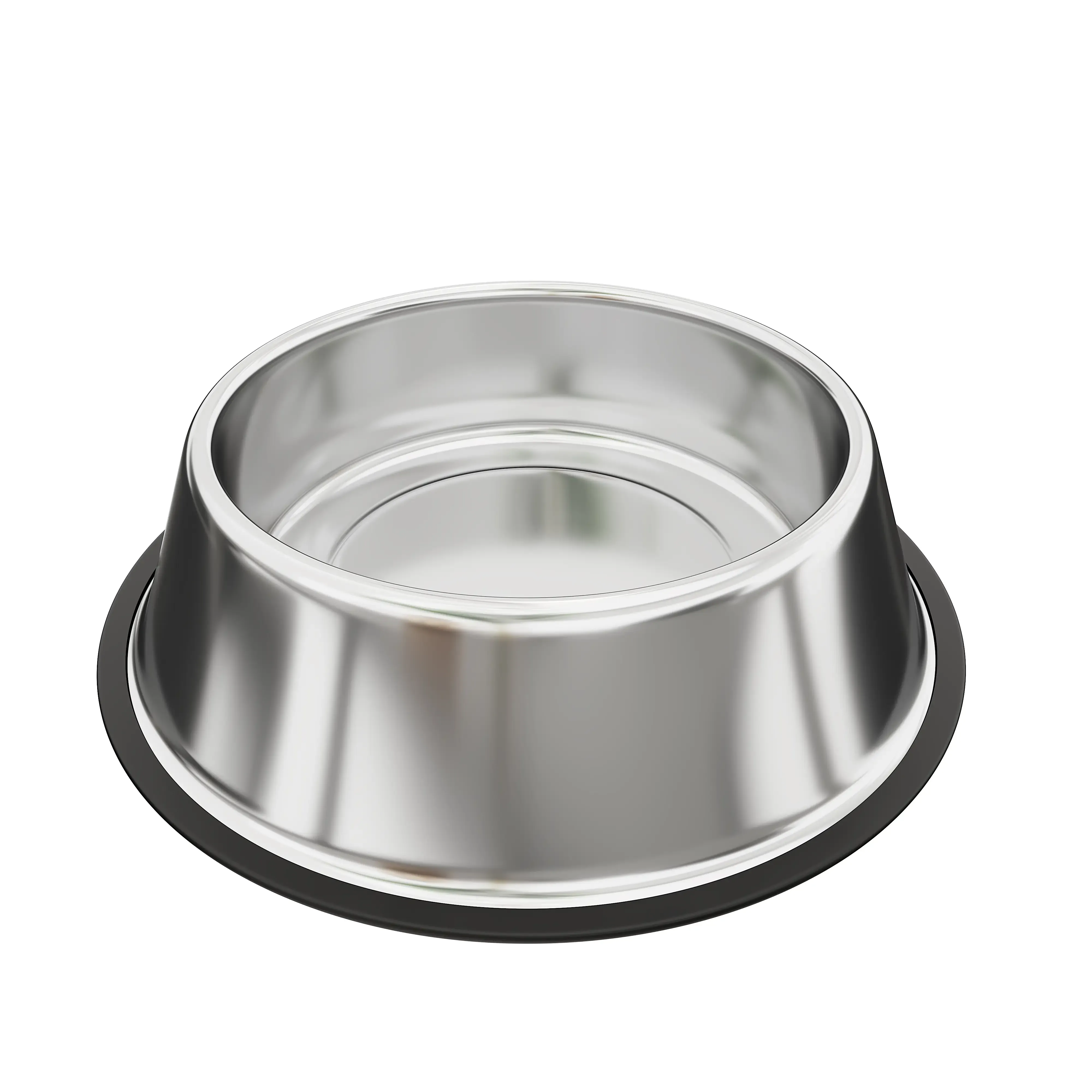 Set di 2 Ciotole Per Cani Gatti In Acciaio Inox Inossidabile Con Gomma Antiscivolo Alla Base Ciotola Cibo Croccantini Alimentazione Acqua Da 900 Ml Diametro 25 Cm Colore Argento