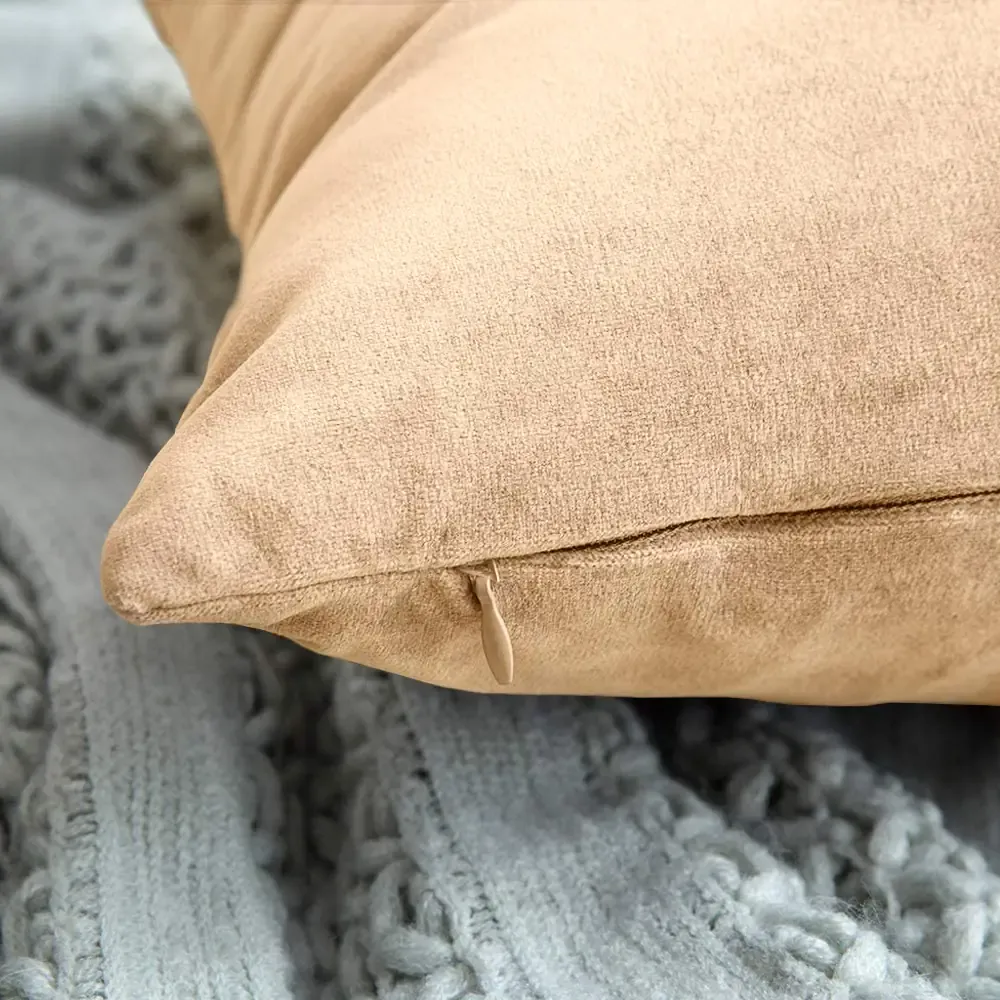 Set di 2 Federe Per Cuscini In Velluto Morbido e Resistente Copricuscini Per Divano Poltrona Soggiorno Arredo Arredamento Casa Design Moderno Elegante Con Cerniera Invisibile