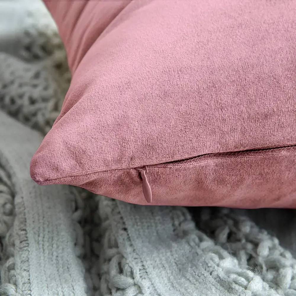 Set di 2 Federe Per Cuscini In Velluto Morbido e Resistente Copricuscini Per Divano Poltrona Soggiorno Arredo Arredamento Casa Design Moderno Elegante Con Cerniera Invisibile