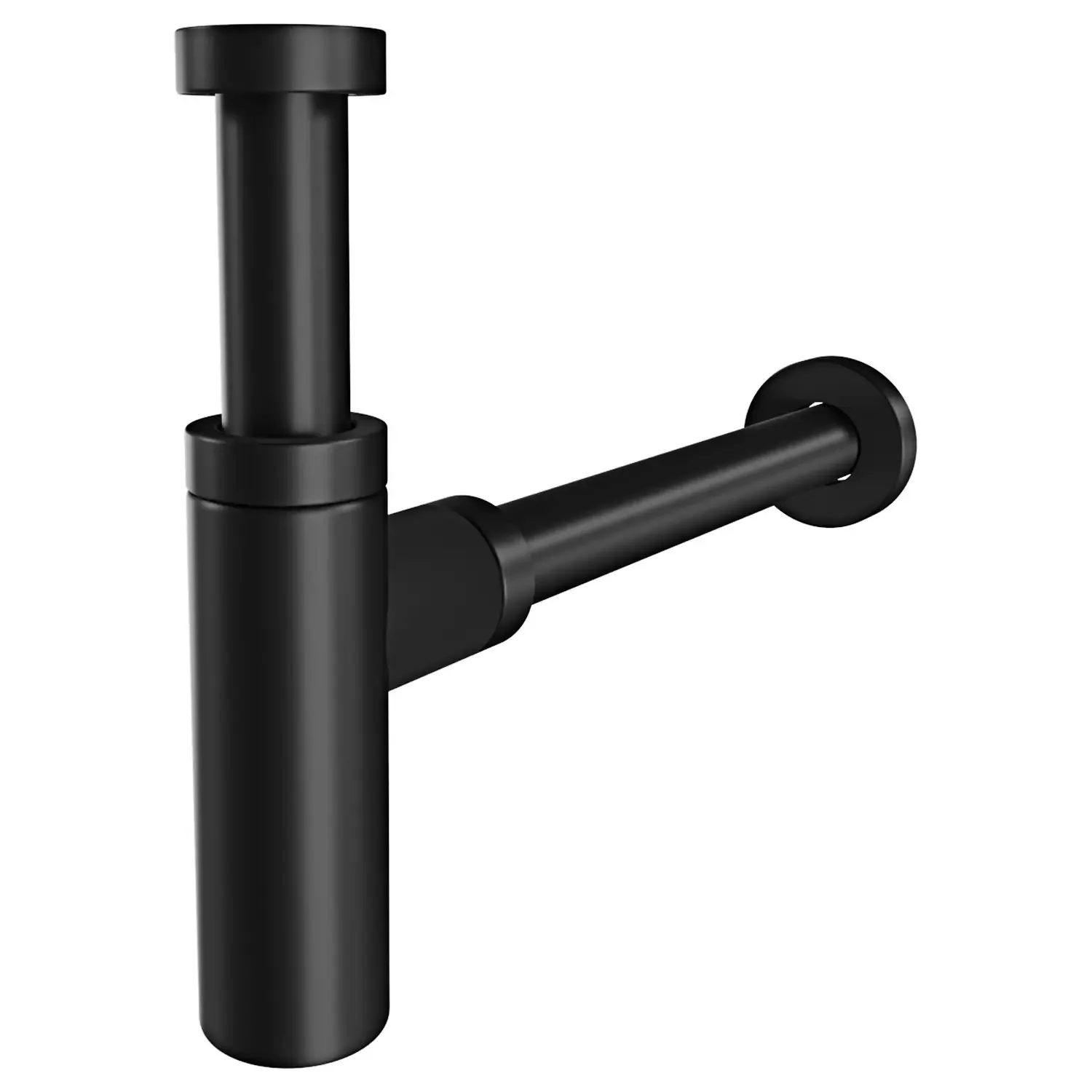sifone-di-scarico-tondo-universale-in-ottone-nero-opaco-scarico-lavabo-1quot14-g-con-altezza-125-cm-e-profonditagrave-32-cm-accessorio-bagno-elegante-e-resistente-contro-cattivi-odori-440345