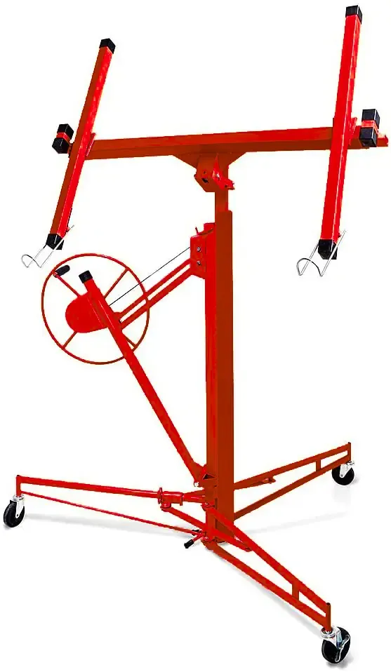 Sollevatore Per Pannelli Alzalastre Per Cartongesso Professionale Con Certificato CE Portata Di 68 Kg Pieghevole Regolabile In Altezza XXL 140 - 350 cm Altezza Di Lavoro Alzapannelli Rosso