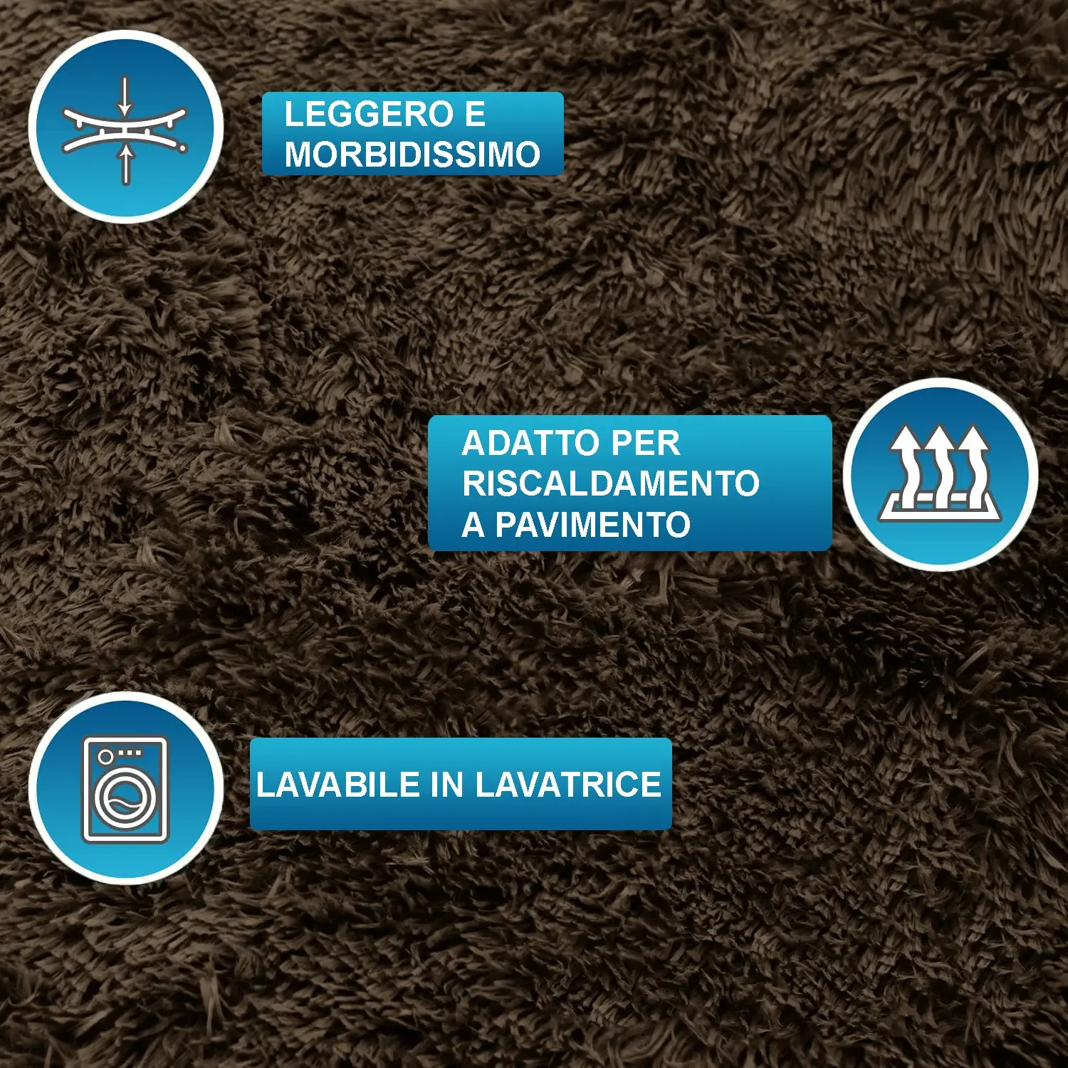 Tappeto Peloso Shaggy A Pelo Alto Lungo Morbido Per Soggiorno Salotto Camera Antiscivolo Moderno In Diversi Colori E Misure, Colore Intenso e Brillante