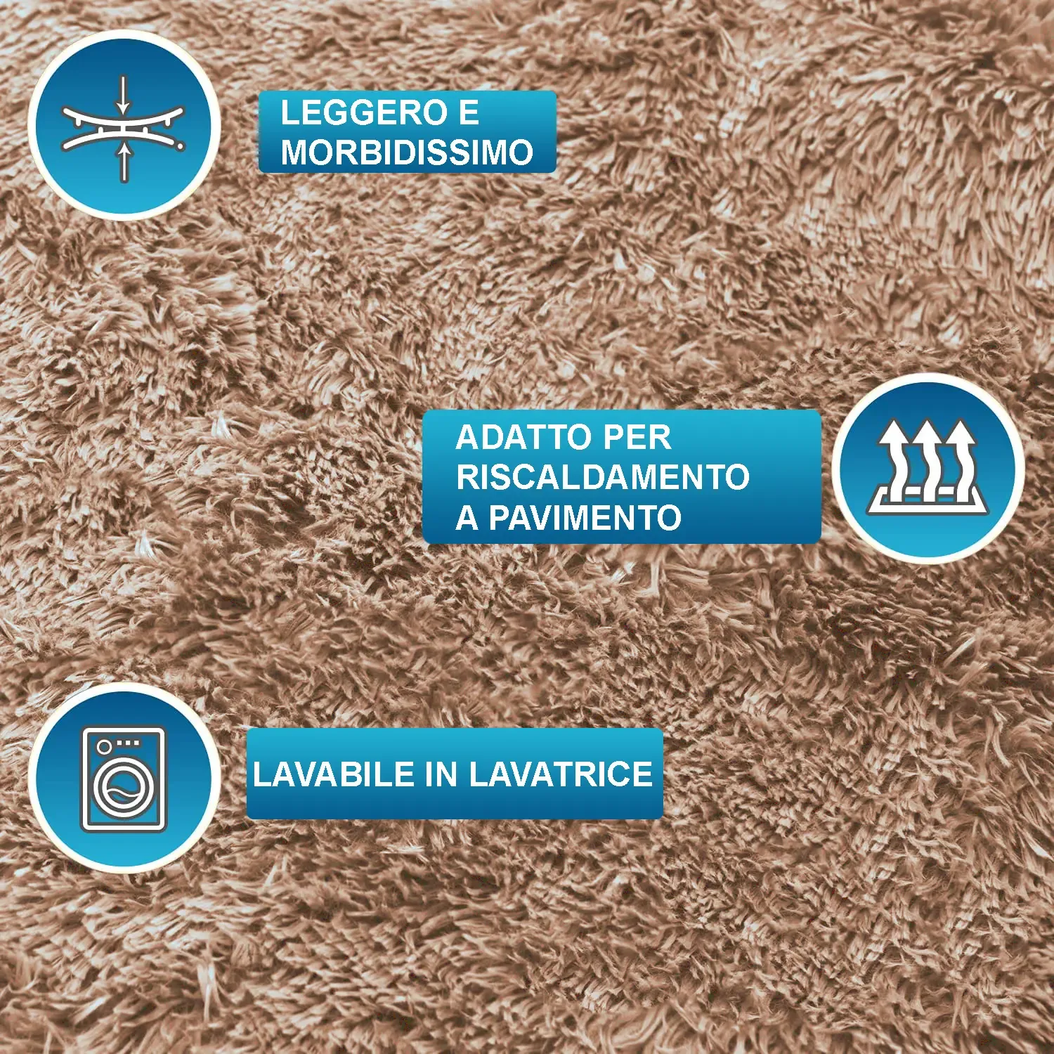 Tappeto Peloso Shaggy A Pelo Alto Lungo Morbido Per Soggiorno Salotto Camera Antiscivolo Moderno In Diversi Colori E Misure, Colore Intenso e Brillante