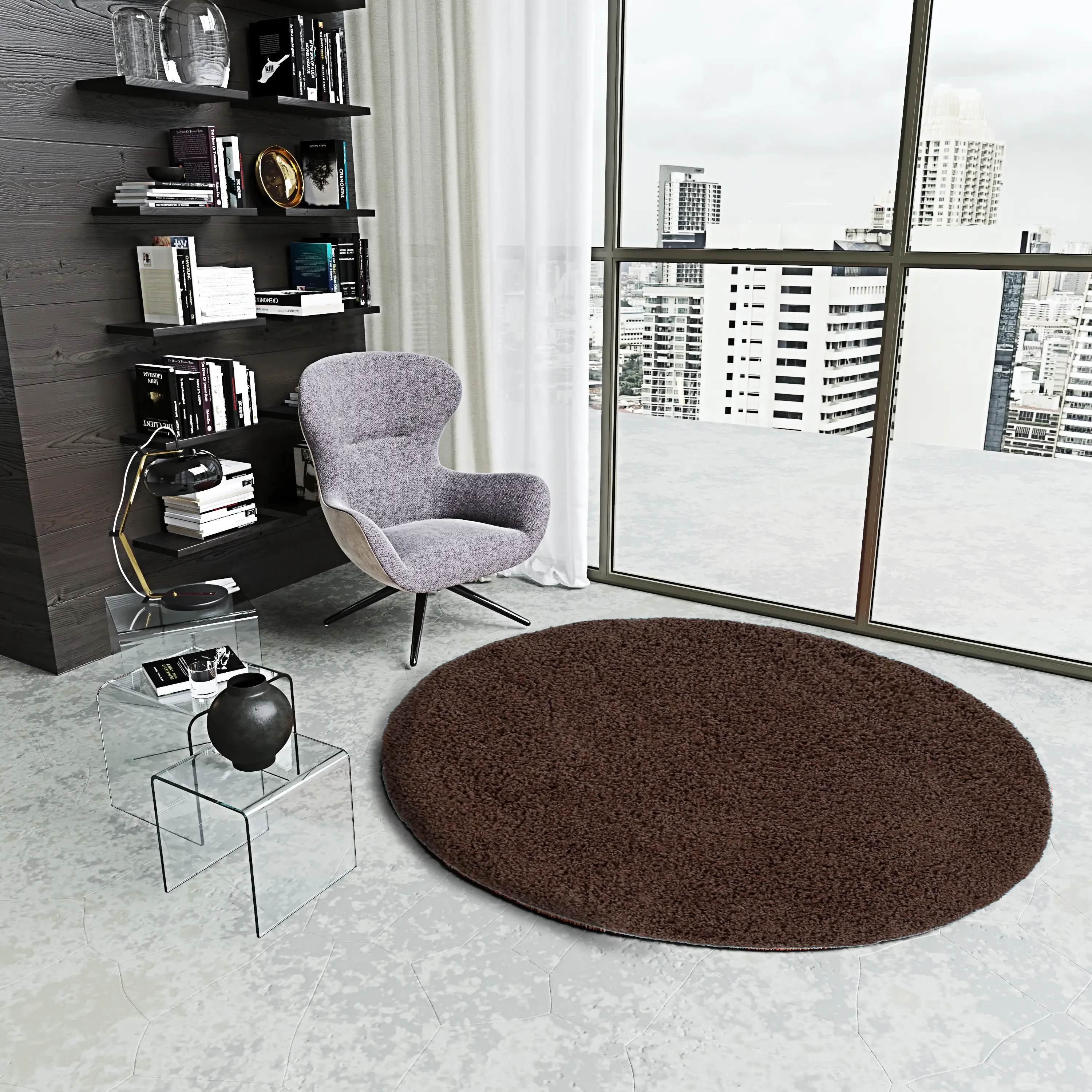 tappeto-shaggy-a-pelo-lungo-antiscivolo-moderno-per-salotto-camera-soggiorno-in-diversi-colori-e-misure-colore-intenso-e-brillante-rotondo-200-cm-marrone-190636-1