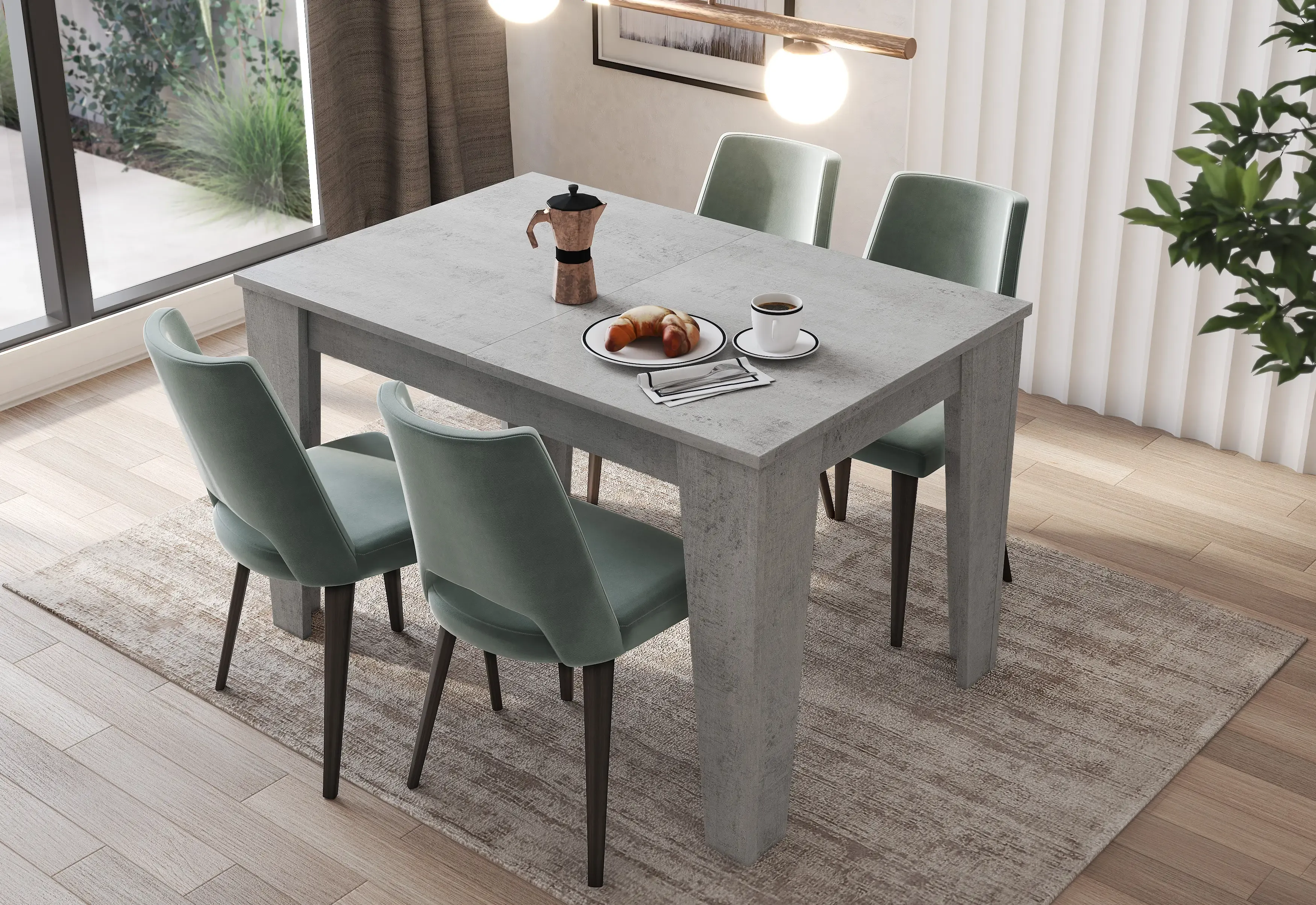 Tavolo da Pranzo Allungabile Da 120 A 160 Cm Gambe a Spillo Design Moderno 6 Posti In Melaminico di Alta Qualità Estensibile Con Guide In Metallo Cucina Salotto Soggiorno 160 x 90 x 78 Cm (Grigio)