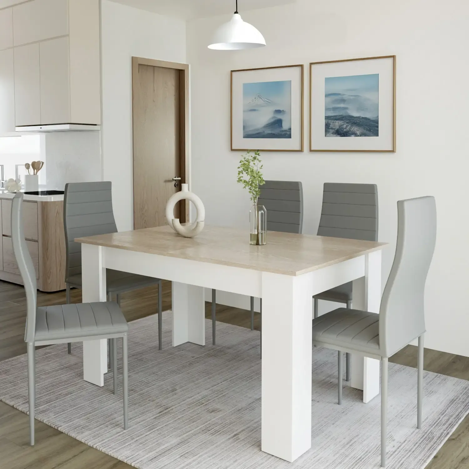 Tavolo Da Pranzo Allungabile Fino a 190 cm In Legno Aragona Tavolino Consolle Estensibile Salotto Salone Sala Pranzo Design Moderno Elegante 190 x 78 x 90 cm Colore Bianco E Rovere