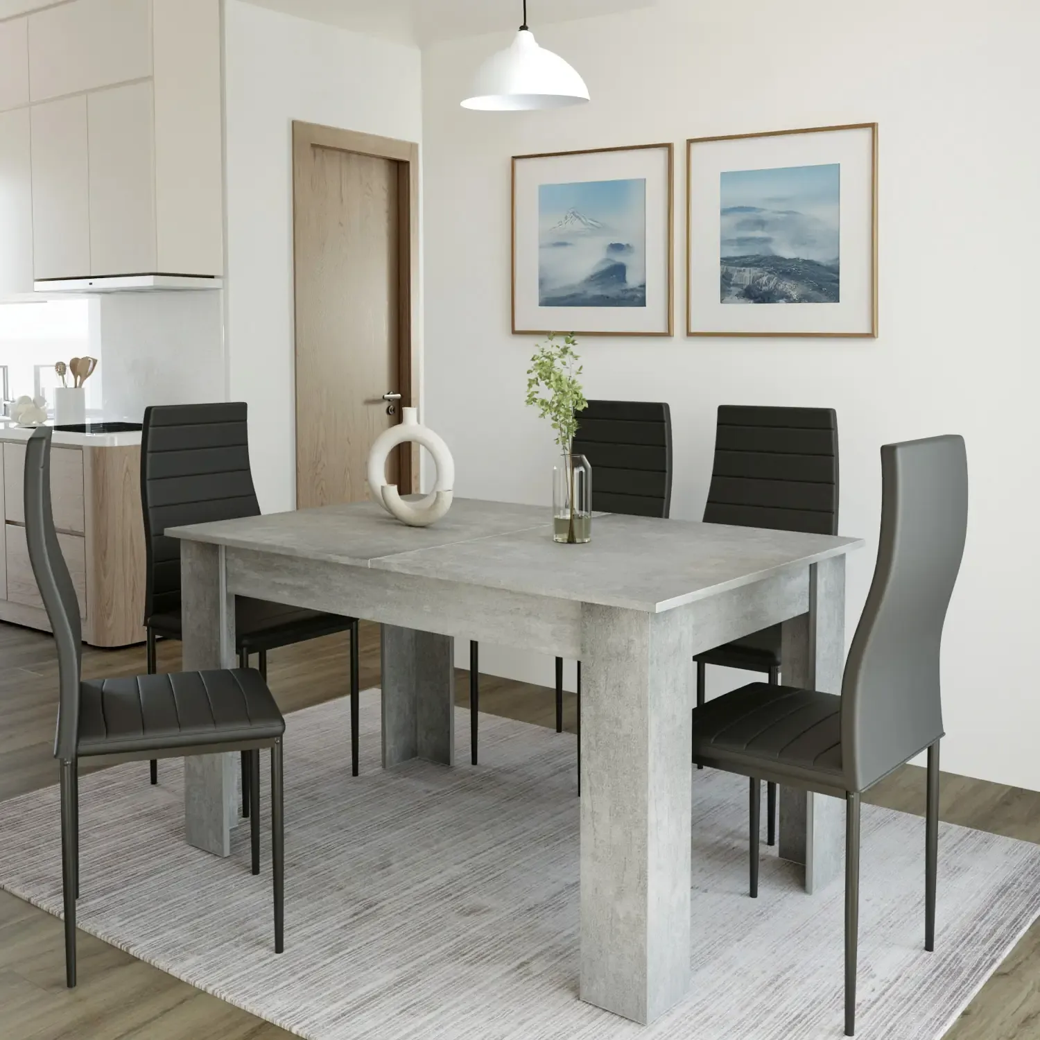 Tavolo Da Pranzo Allungabile Fino a 190 cm In Legno Aragona Tavolino Consolle Estensibile Salotto Salone Sala Pranzo Design Moderno Elegante 190 x 78 x 90 cm Colore Grigio Cemento