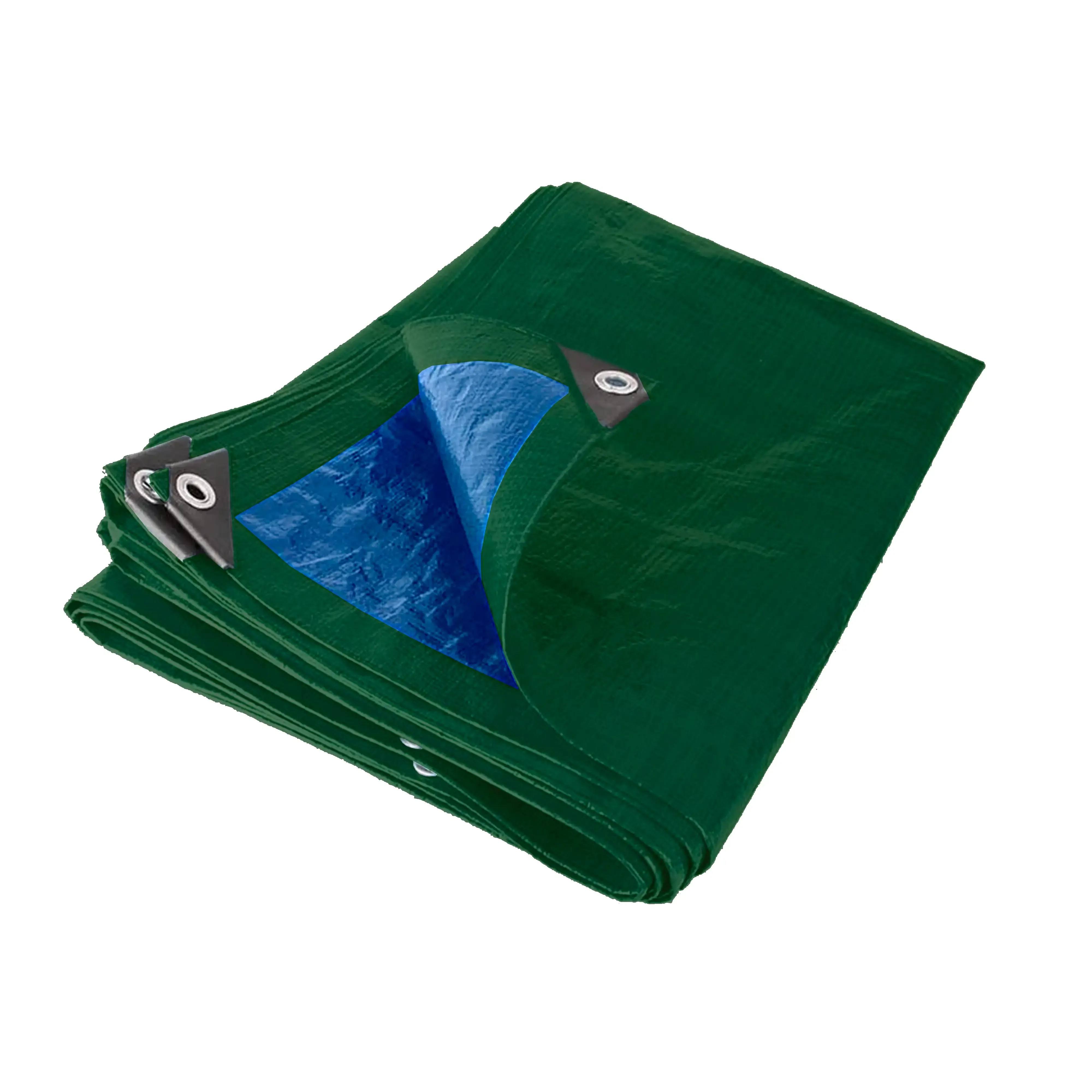 Telo Telone Occhiellato 100 gr Impermeabile Bicolore Con Occhielli In Metallo Tessuto Rinforzato Protettivo Resistente UV Antistrappo Per Legno Barche Mobili Giardino Piscina Verde Azzurro (2 x 3 M)