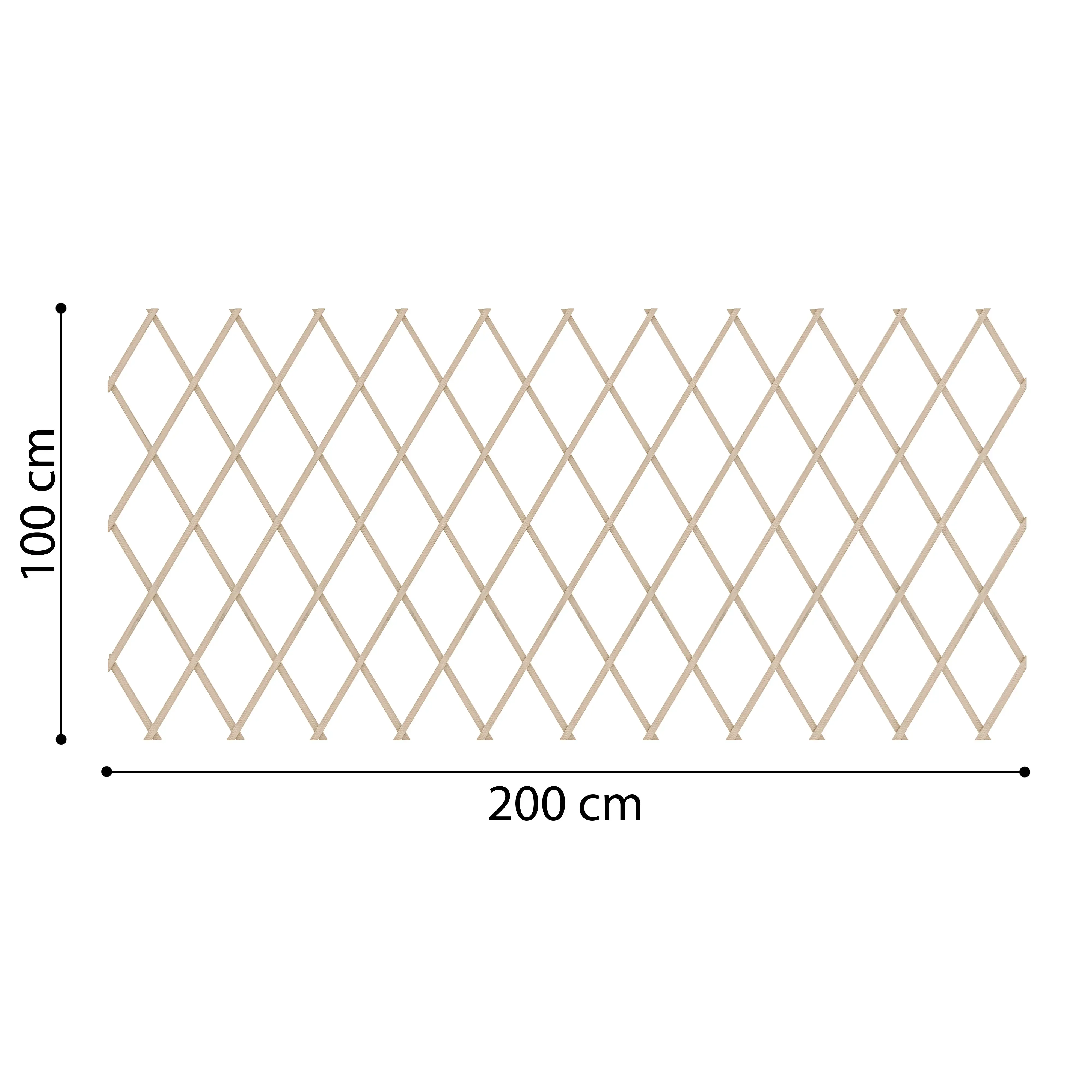 Traliccio Estensibile 100 x 200 Cm Grigliato Reticolato In Legno Naturale Per Sostegno A Muro Di Fiori Piante Rampicanti Per Balcone Giardino Terrazzo Piscina Decorazione Esterno