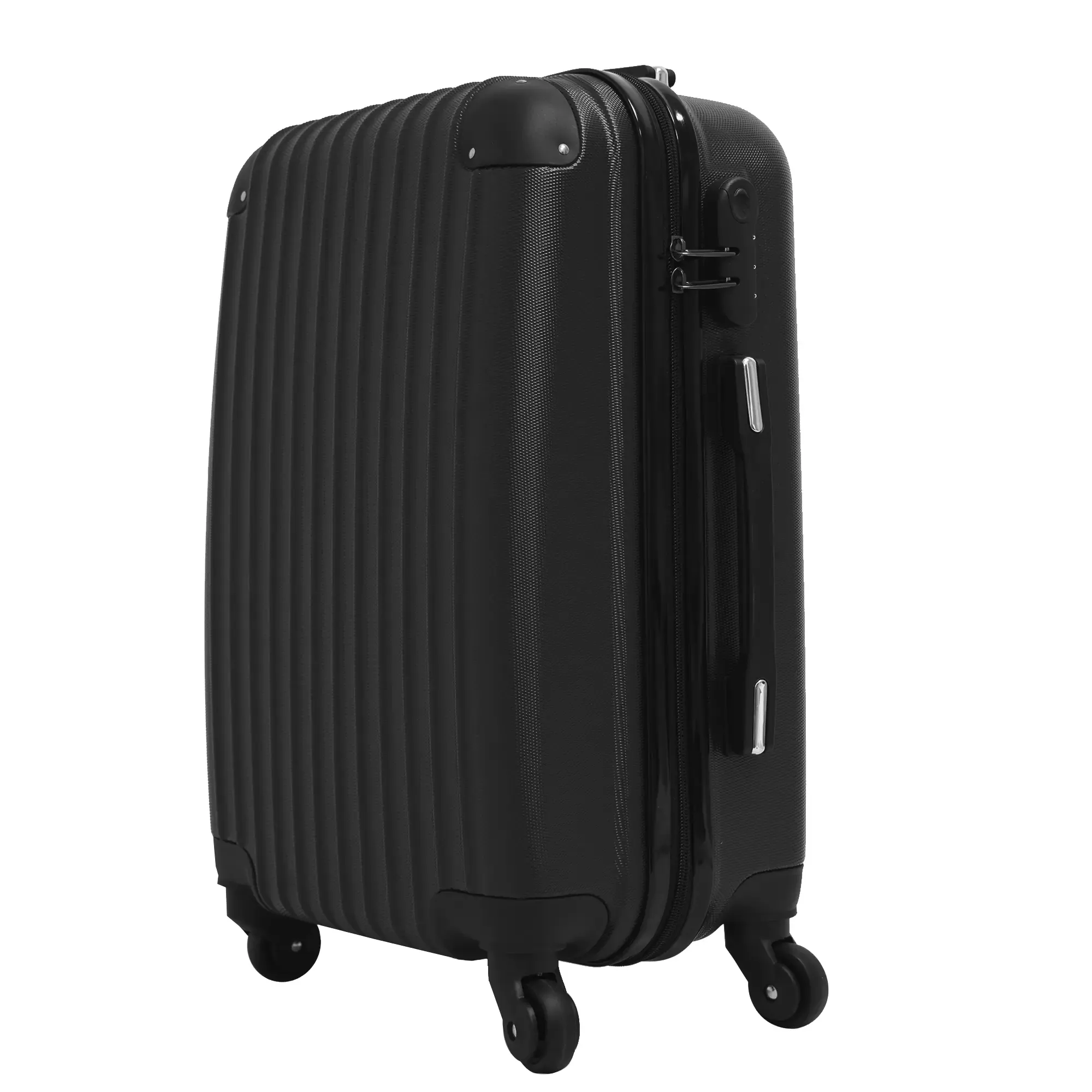 Trolley da Cabina Bagaglio a Mano Bangkok, Capienza 49 Litri, 55 x 36 x 21 cm,Ideale a bordo di EasyJet Ryanair Alitalia Meridiana WizzAir, Trolley in ABS e Policarbonato, Colore Nero