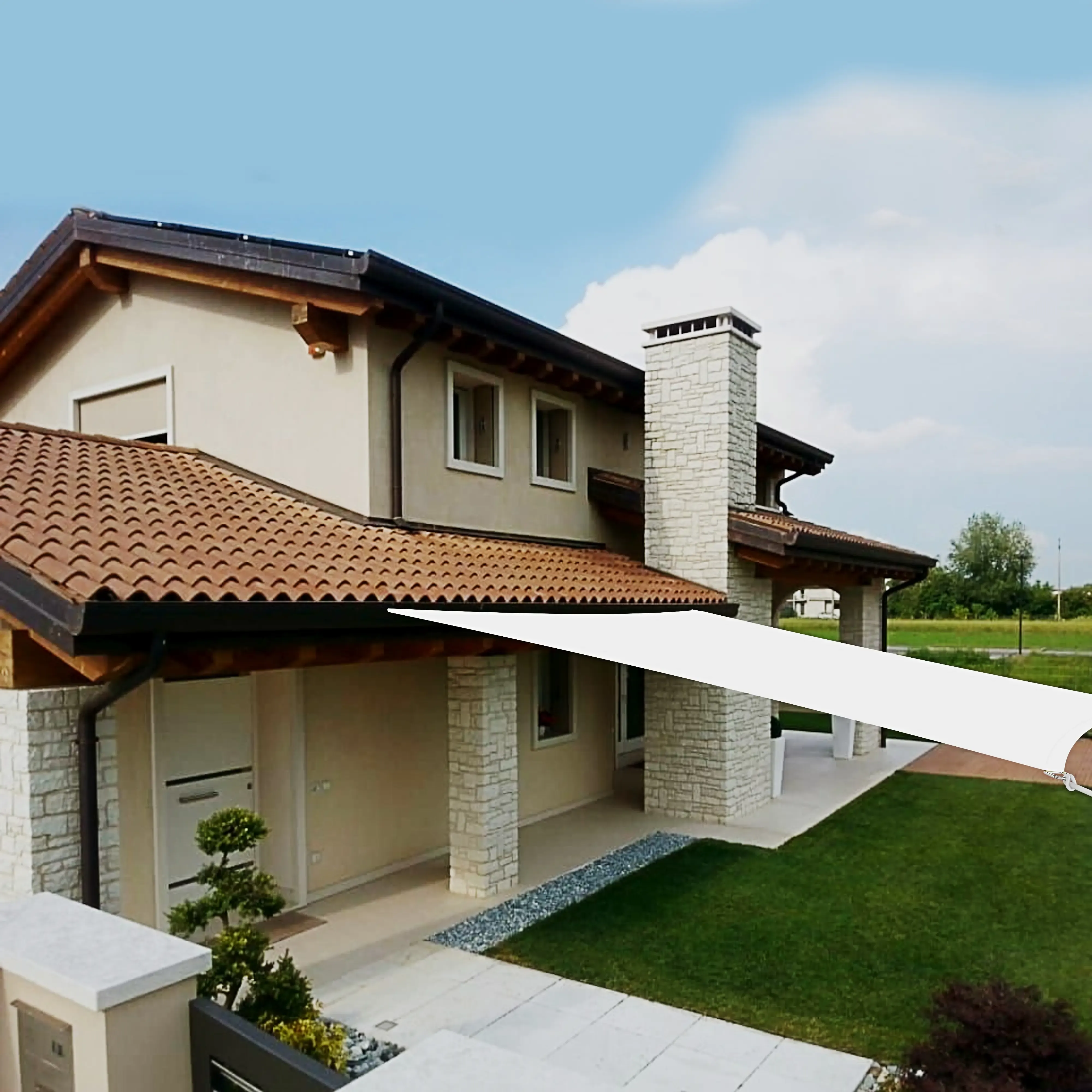 Vela Ombreggiante Quadrata Parasole Tenda Da Sole 180 gr/m² Traspirante Anti UV Impermeabile Resistente Esterno Giardino Piscina Terrazzo Funi Ancoraggio Occhielli In Acciaio (3.6 x 3.6 m, Bianco)