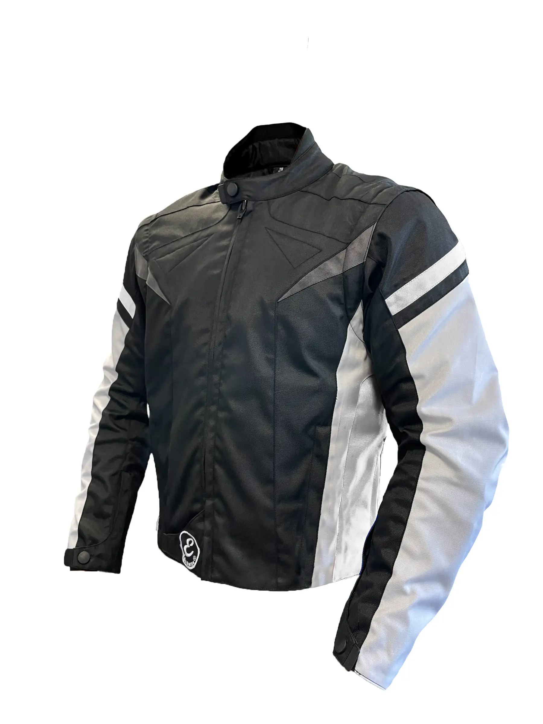 Giacca Moto L Bianco Con Protezioni CE Removibili Giubbotto In Tessuto Cordura Con Manica Staccabile Gilet Termico Removibile Tasche Con Chiusura A Zip 4 Stagioni