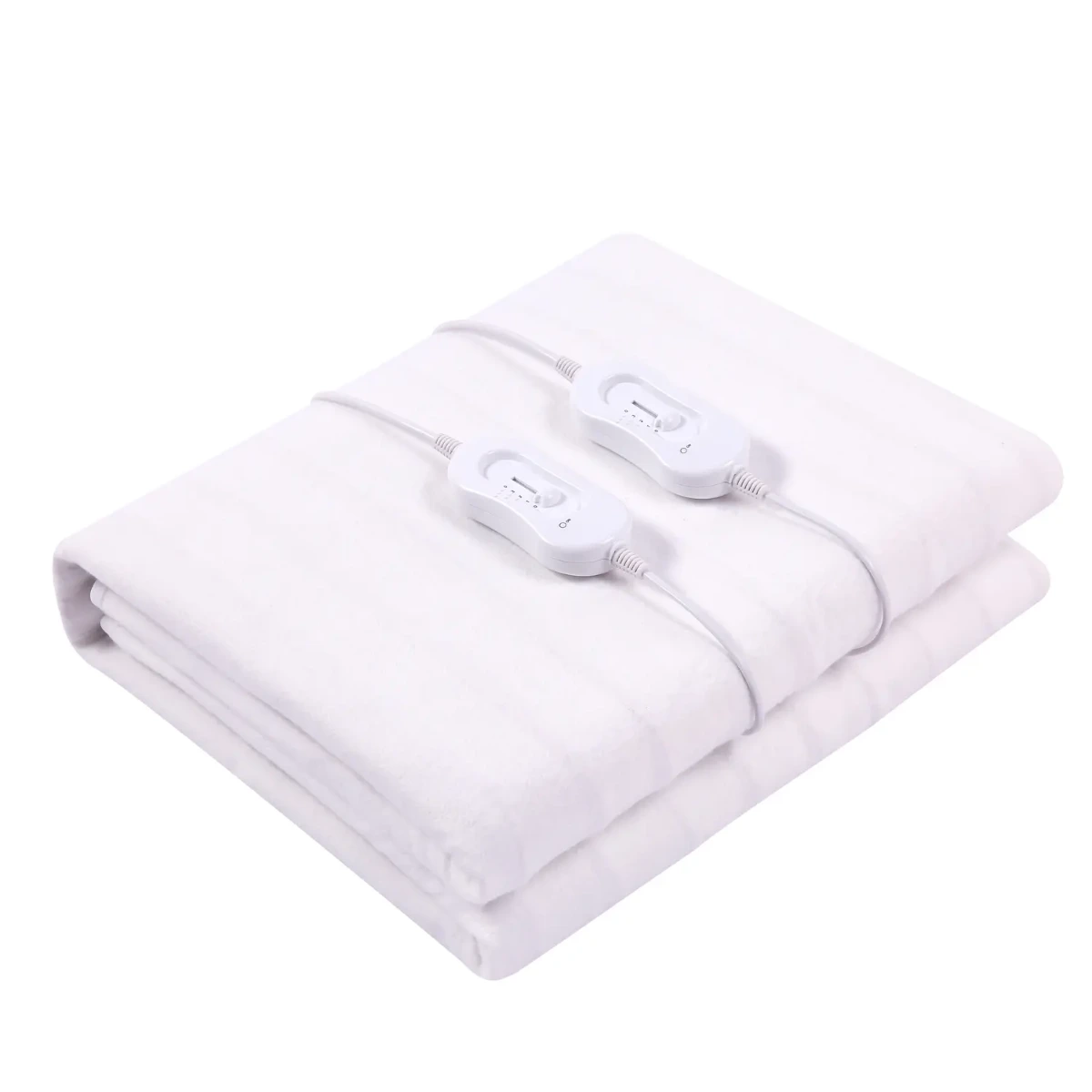 Scaldaletto Elettrico Matrimoniale 160 x 140 Cm in Poliestere 100% Coperta Elettrica Riscaldante Con 2 Telecomandi Indipendenti 3 Livelli Di Temperatura Timer Sistema Anti Surriscaldamento-Bianco