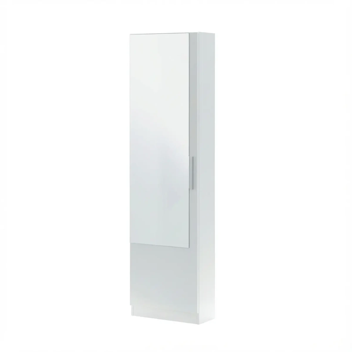 Mobile Armadio Portascarpe con Specchio Scarpiera Salvaspazio Colonna Salotto Ingresso Bagno-Bianco Artik