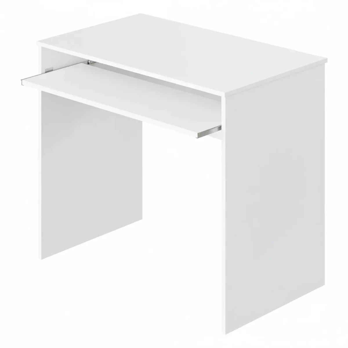 Scrivania Per Cameretta Postazione Desk PC Studio Ufficio Design Moderno Con Piano Scorrevole Piedini ABS Ideale Per Studio Compiti E Lavoro Quotidiano 90 x 54 x 79 Cm-Bianco Opaco