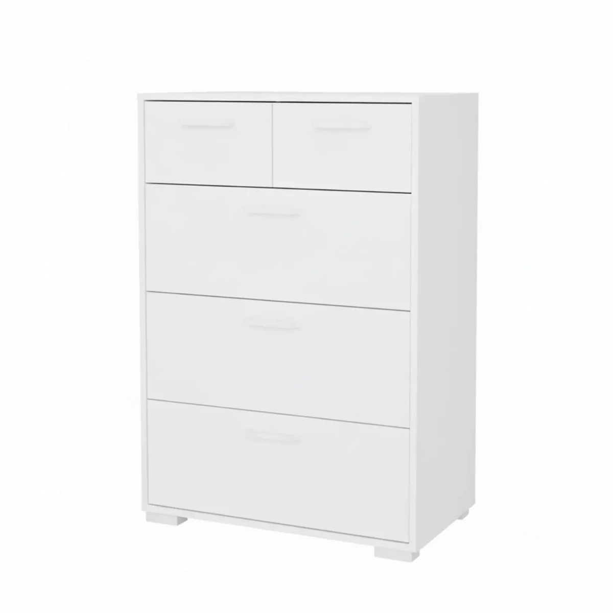 Cassettiera Alta 5 Cassetti Comò Mobile Contenitore Moderno Con Cassetti Scorrevoli A Sfera Per Camera Da Letto Ingresso Soggiorno 70.2 × 39.8 × 82.7 Cm-Bianco