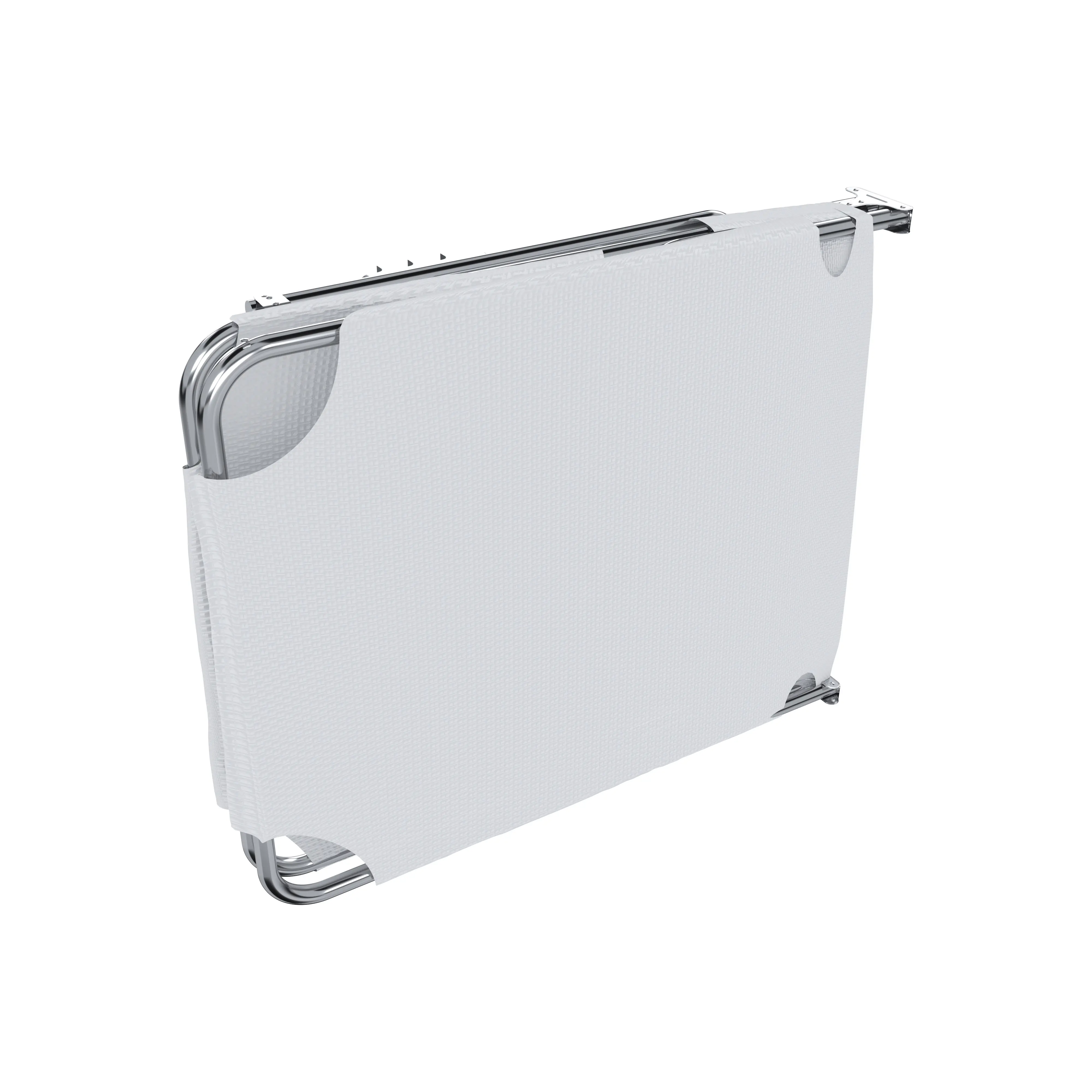 Lettino Pieghevole Prendisole Senza Tettuccio Parasole Schienale Reclinabile Regolabile Struttura In Metallo Sedia Sdraio Per Spiaggia Mare Giardino Piscina 187 x 53 x 24 Cm (White)