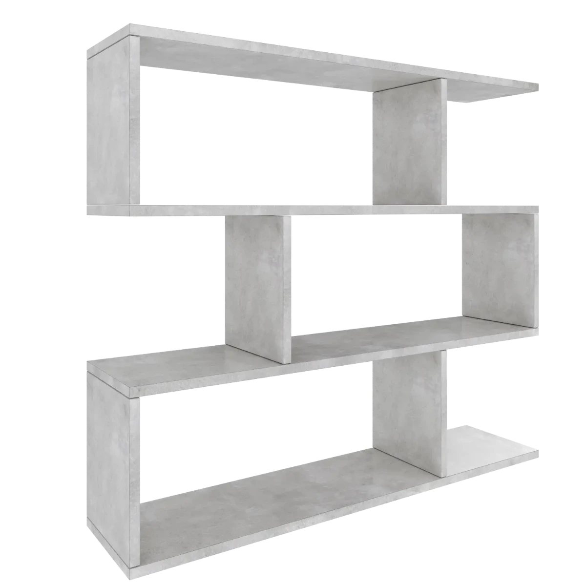 Libreria Friburgo Design Scaffale Mensola Moderna Grigio Cemento Mobile per Libri con Ripiani per Soggiorno Salotto 110 x 97 x 25 cm (Colore Grigio Cemento)