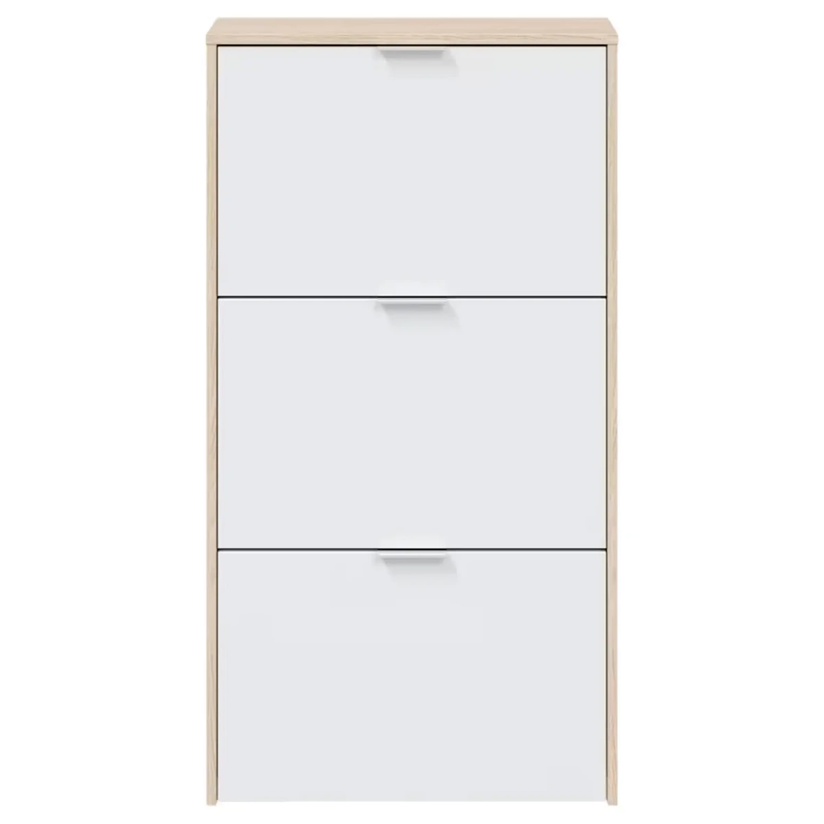 Mobile Portascarpe Salvaspazio Con 3 Ante A Ribalta Capacità Fino A 18 Paia Scarpiera Design Moderno E Minimal Per Ingresso Corridoio Camera Ripostiglio  113 x 60 x 22 Cm