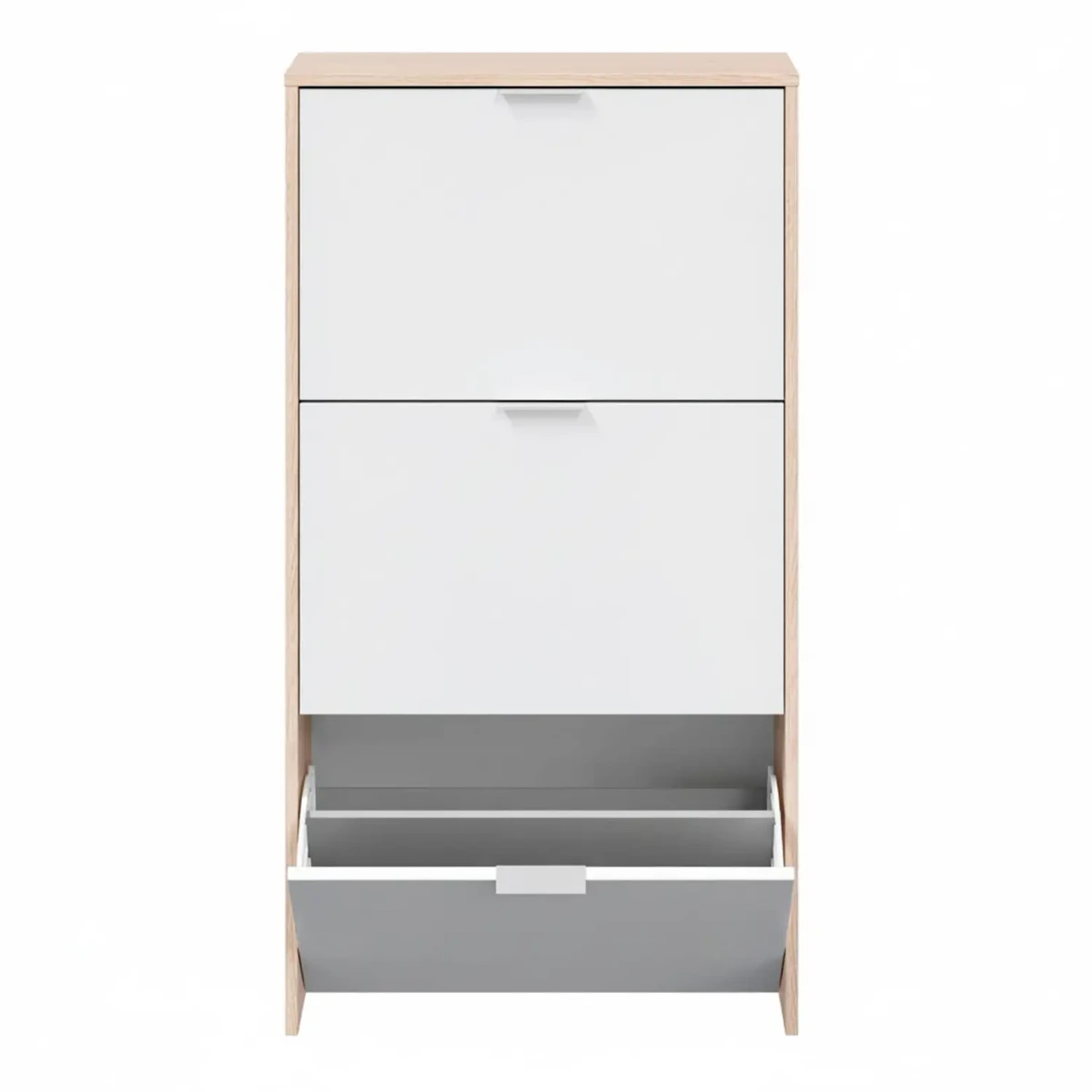 Mobile Portascarpe Salvaspazio Con 3 Ante A Ribalta Capacità Fino A 18 Paia Scarpiera Design Moderno E Minimal Per Ingresso Corridoio Camera Ripostiglio  113 x 60 x 22 Cm