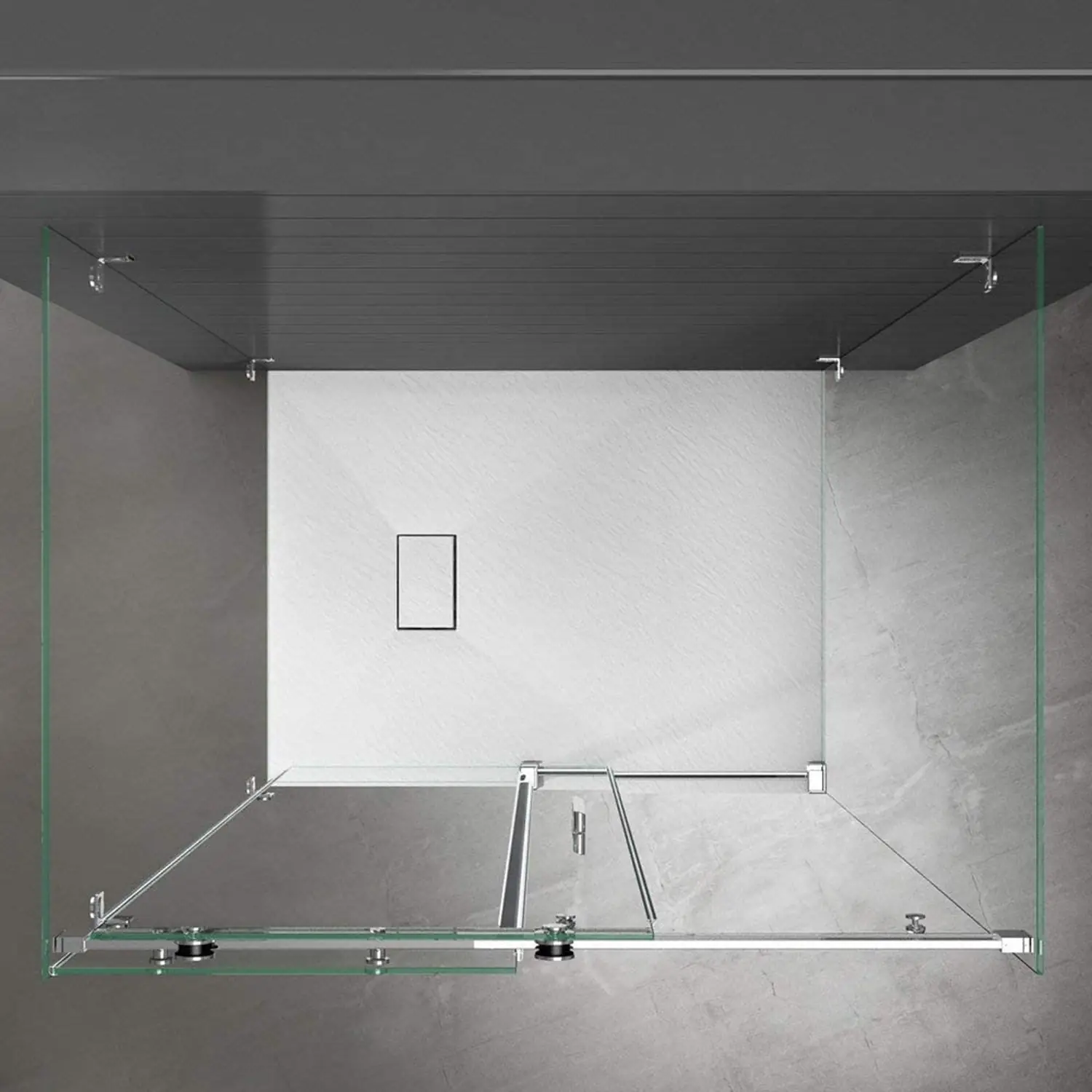 Piatto Doccia Spessore 2.6 Cm Resina SMC Effetto Pietra Stone Ardesia Antiscivolo Riducibile Filopavimento Con Griglia Di Copertura Bianco 70x160 Cm