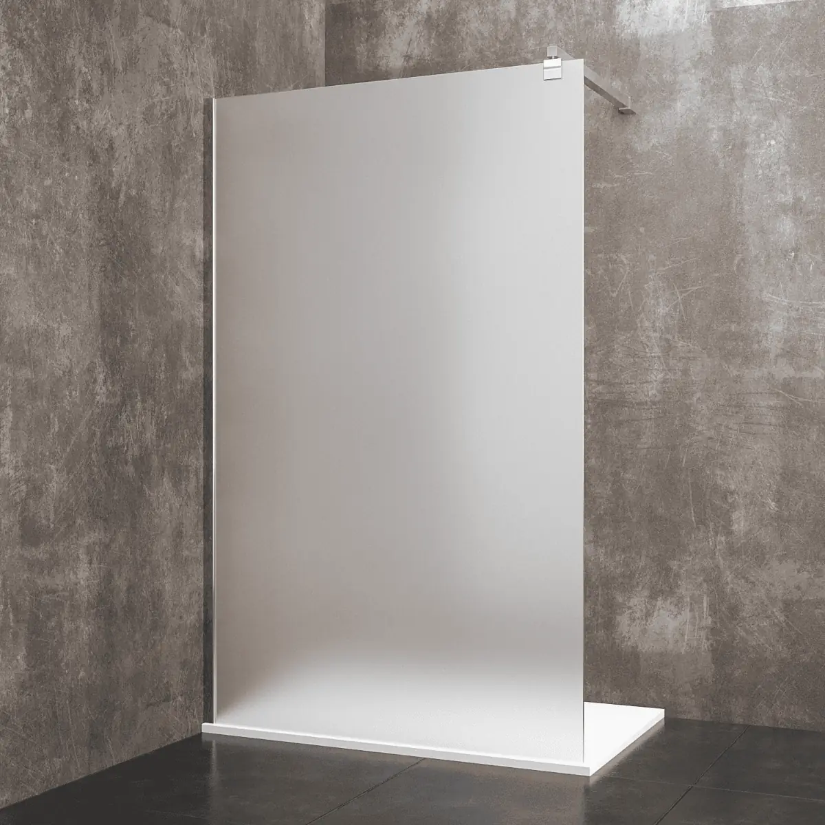 Parete Doccia Fissa Walk In In Cristallo Temperato Satinato da 8 mm Reversibile Cabina Box Bagno Con Con Barra Stabilizzatrice Anta Profilo A Muro In Alluminio Anodizzato Inyo (70 x 195 Cm)