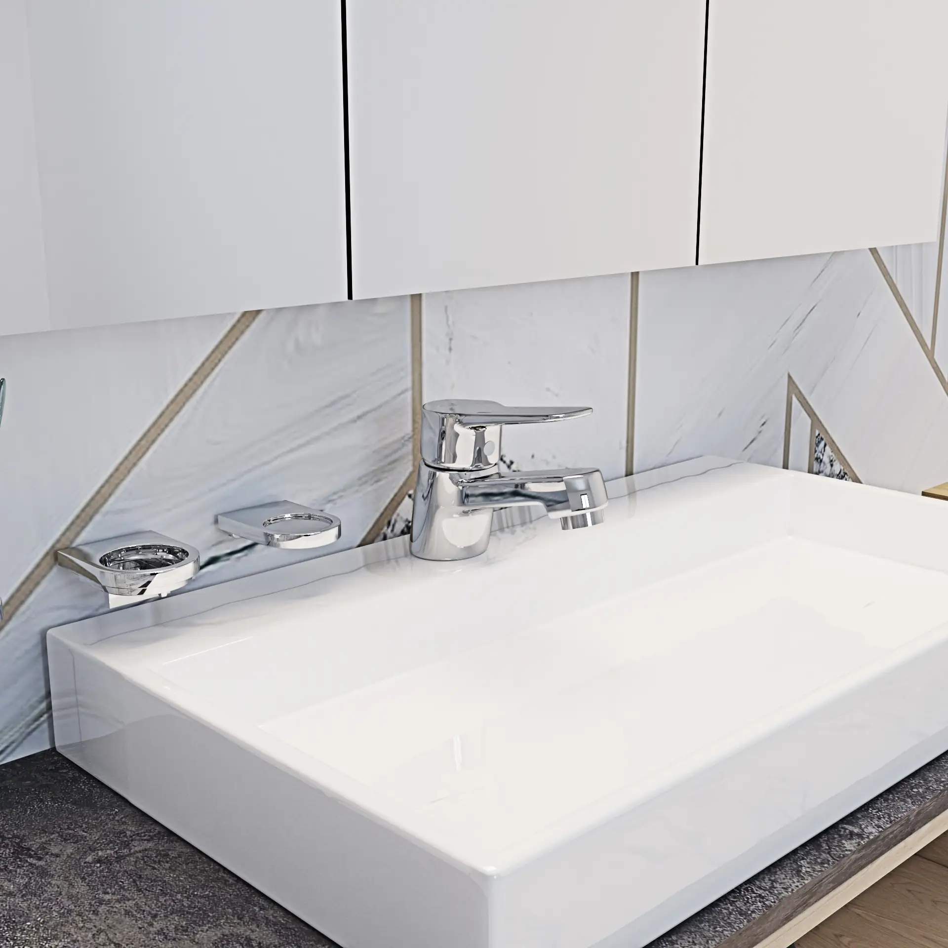 Rubinetto Bagno Per Lavabo Miscelatore Monocomando Cromato Per Lavandino In Ottone Cromato Design Curvo E Moderno Owosso