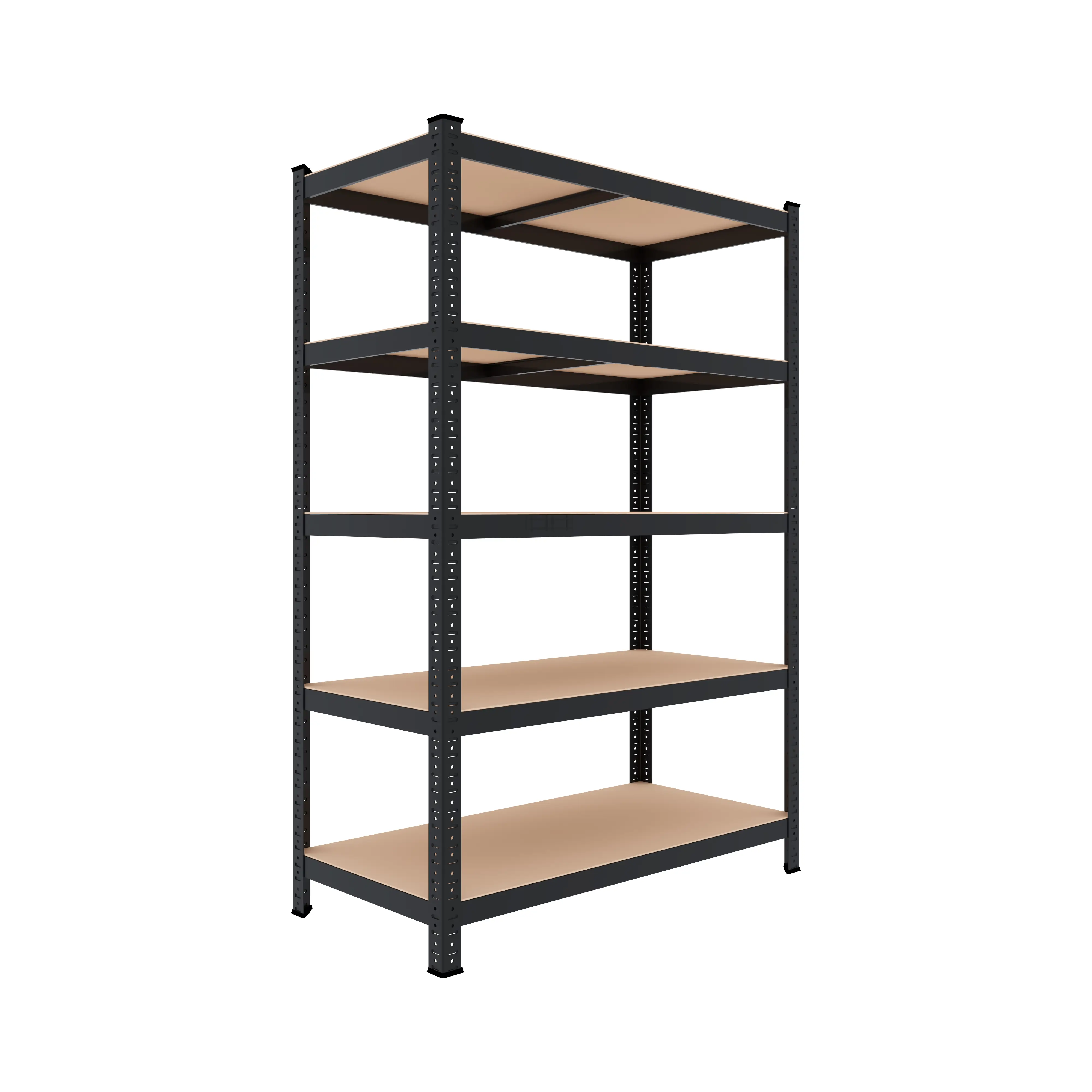 Scaffale In MDF E Metallo Mensole Alta Portata 180 x 90 x 60 cm Fino a 875 kg Con 5 Ripiani Regolabili In Altezza Garage Officina Cantina Capannone Magazzino Design Modulare Jutiapa Nero