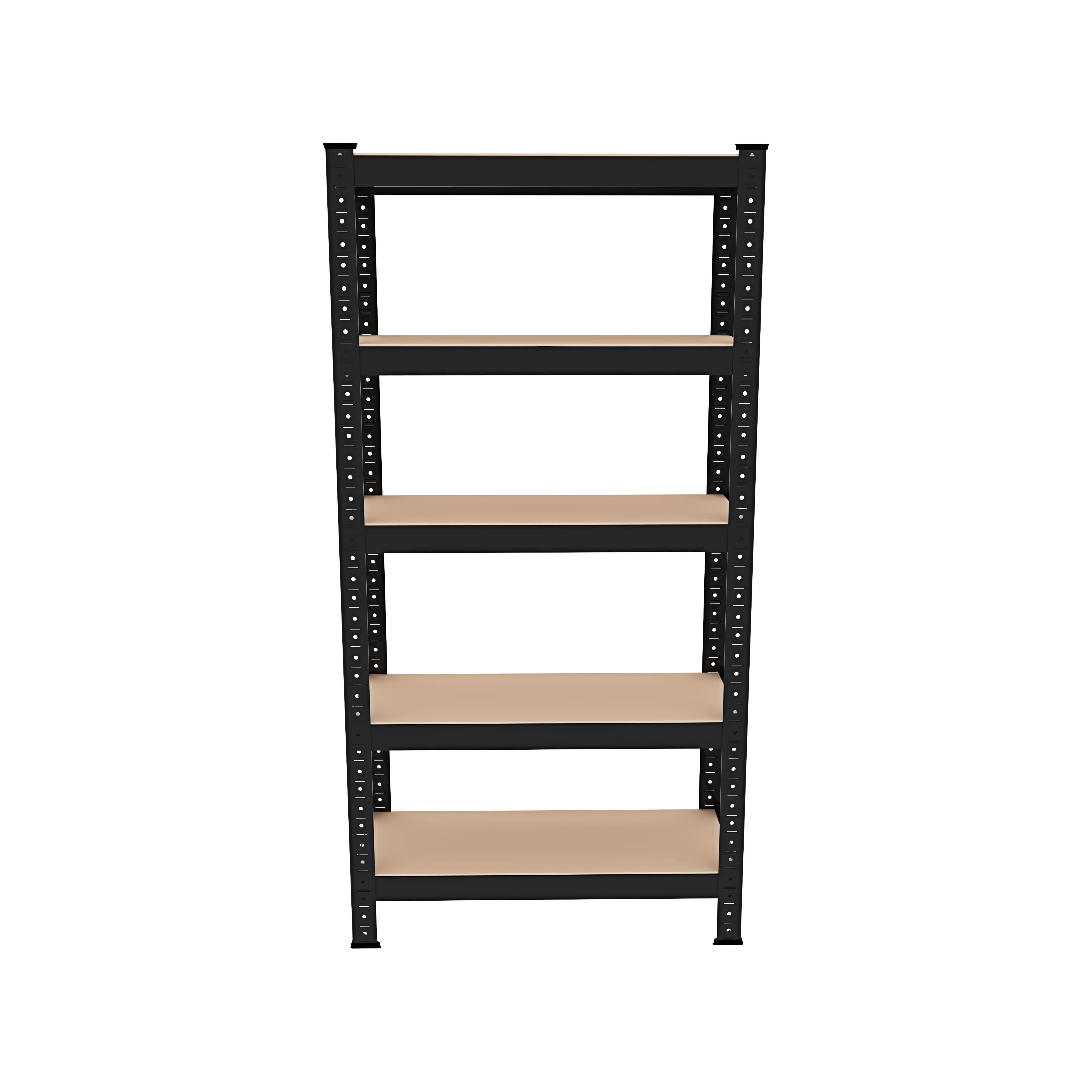 Scaffale Metallo E Legno MDF Ad Alta Portata Carico Pesante Fino a 875 kg 5 Ripiani Regolabili Garage Officina Cantina Capannone Magazzino Design Modulare 150 x 75 x 30 cm Nero