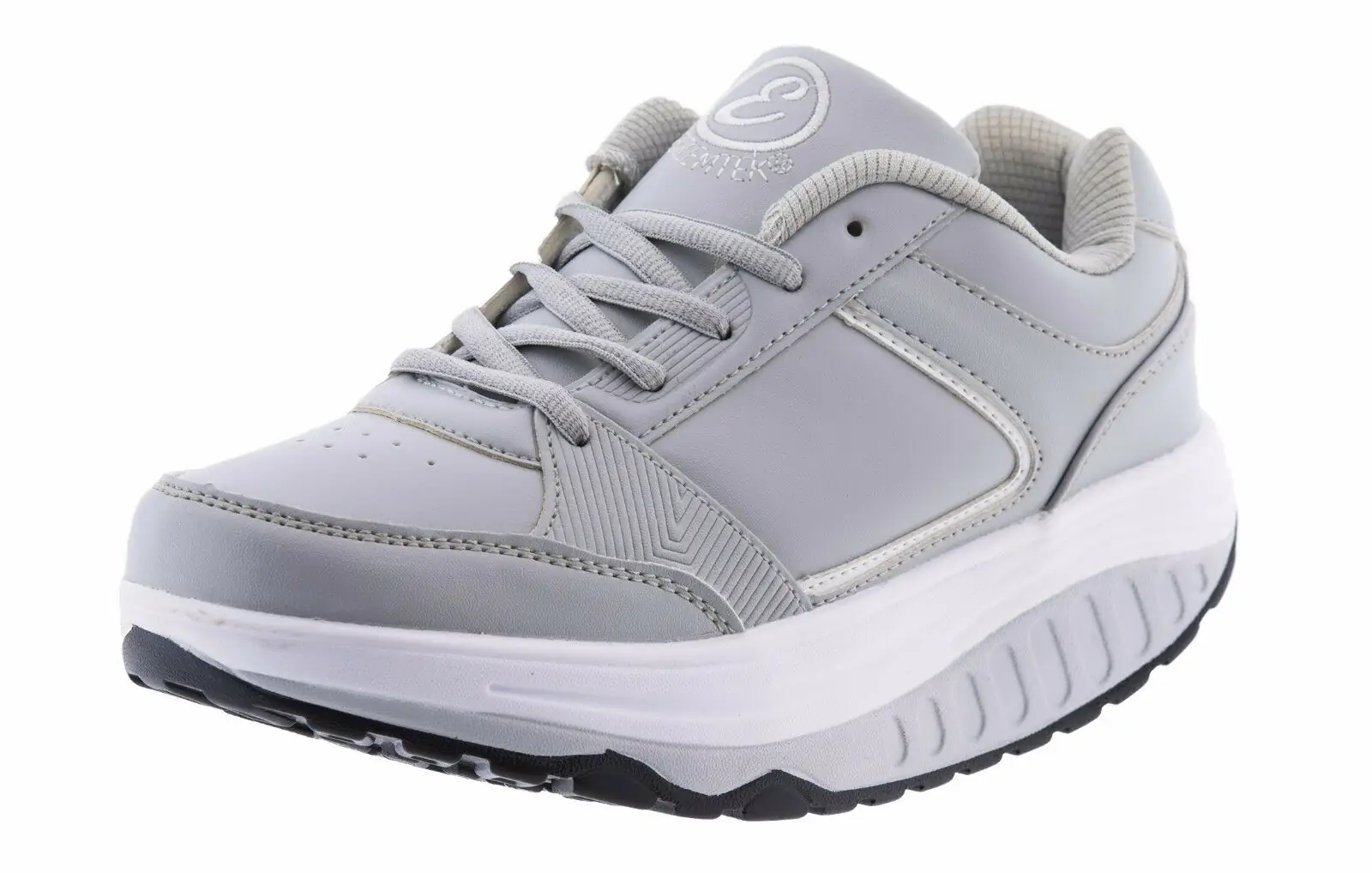 Scarpe Sneakers Rassoda Glutei Benessere Dimagranti Sportive Fitness Basculanti  Casual Per Camminata Running jogging Shoes Traspirante  N 38 Grigio Bianco 