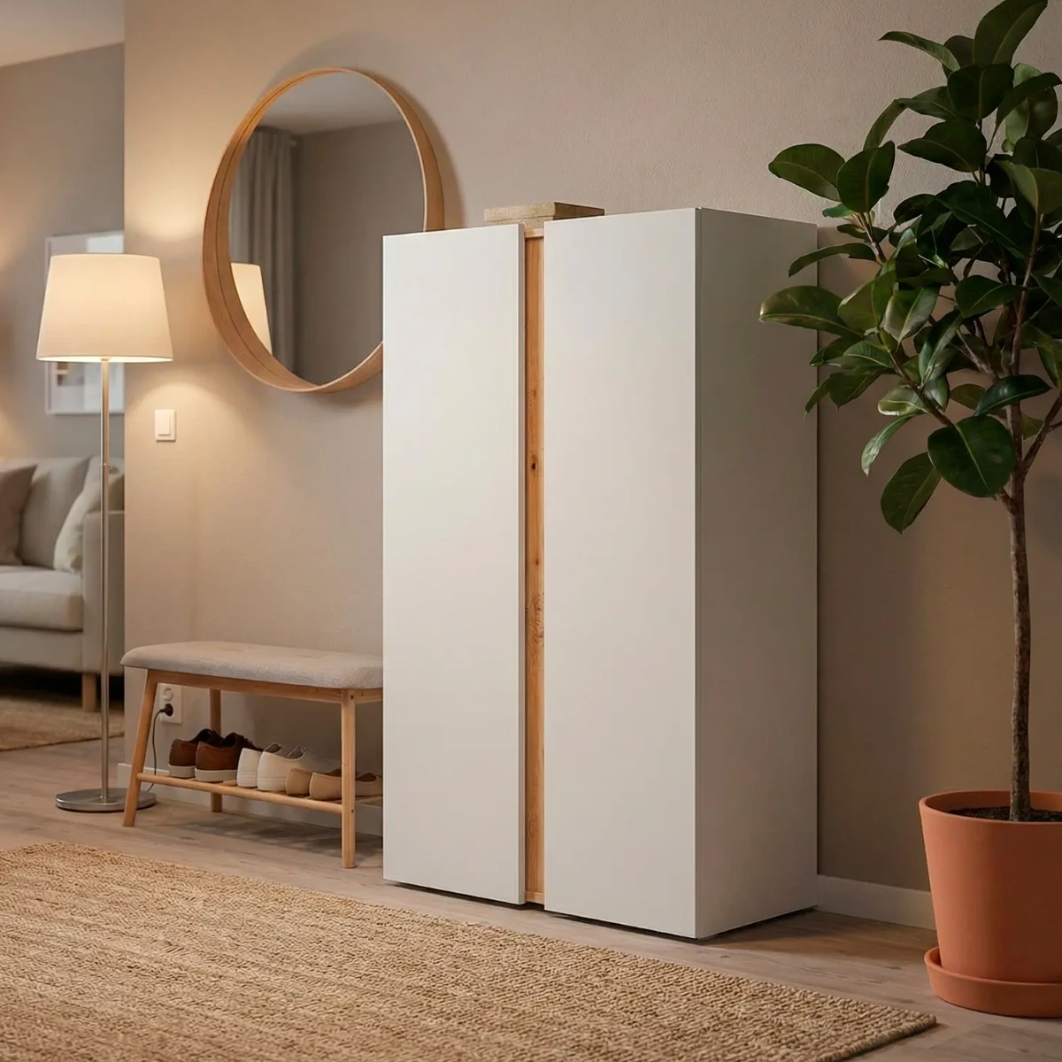Scarpiera A 2 Ante Con 6 Ripiani Regolabili Mobile Portascarpe Moderno Per Ingresso Zona Giorno Corridoio Design Minimal Capacità Fino A 18 Paia