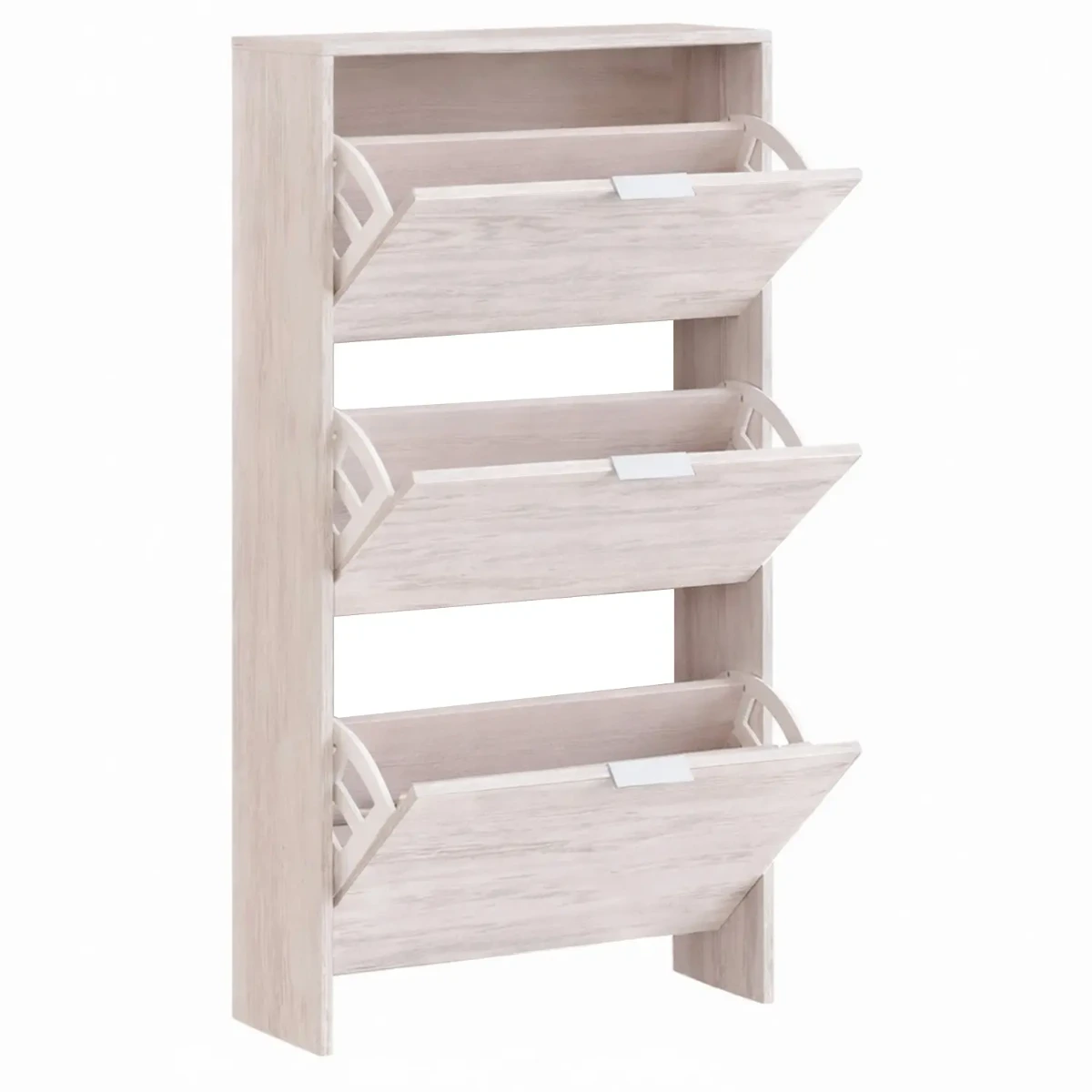 Scarpiera A Ribalta Salvaspazio 3 Ante E 6 Ripiani Mobile Portascarpe Antigraffio Fino A 20 Paia Di Scarpe Design Moderno Minimal Ingresso Corridoio Retro Porta 113 x 60 x 22 Cm