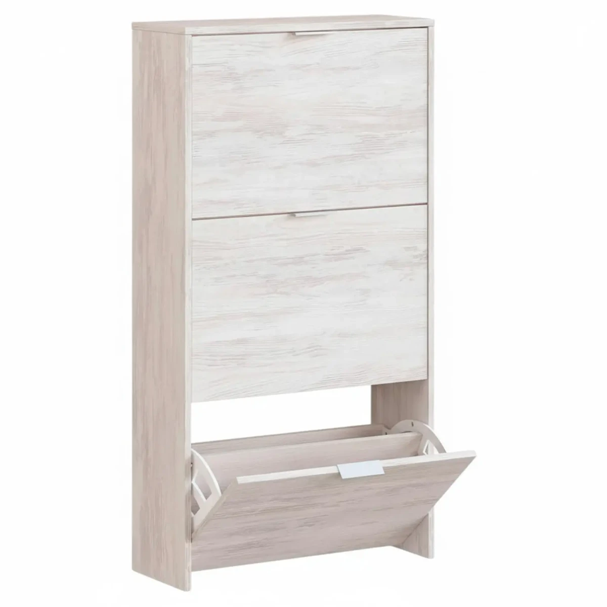 Scarpiera A Ribalta Salvaspazio 3 Ante E 6 Ripiani Mobile Portascarpe Antigraffio Fino A 20 Paia Di Scarpe Design Moderno Minimal Ingresso Corridoio Retro Porta 113 x 60 x 22 Cm
