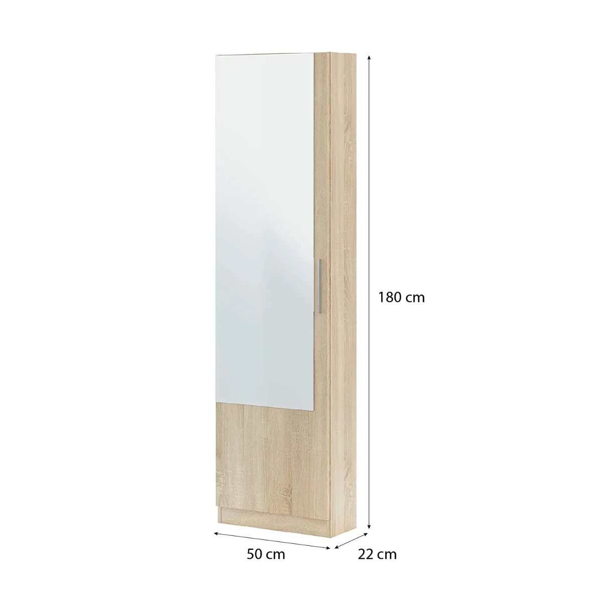 Scarpiera Armadio Portascarpe Con Specchio A Tutta Altezza Salvaspazio Mobile Verticale Per Ingresso Camera Corridoio 16 Paia di Scarpe Design Moderno 180 x 50 x 22 Cm