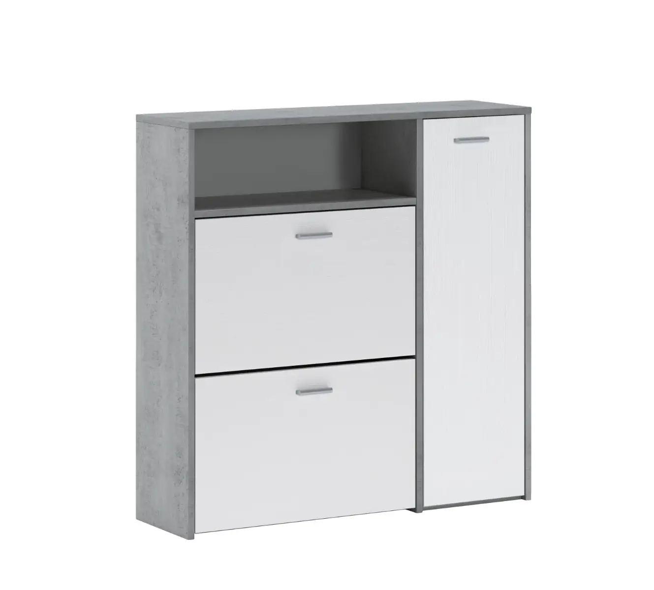 scarpiera-mobile-portascarpe-salvaspazio-ingresso-con-2-ribalte-doppia-profonditagrave-4-vani-a-giorno-design-moderno-per-corridoio-sala-915-x-94-x-266-cm-bianco-e-grigio-cemento-439646
