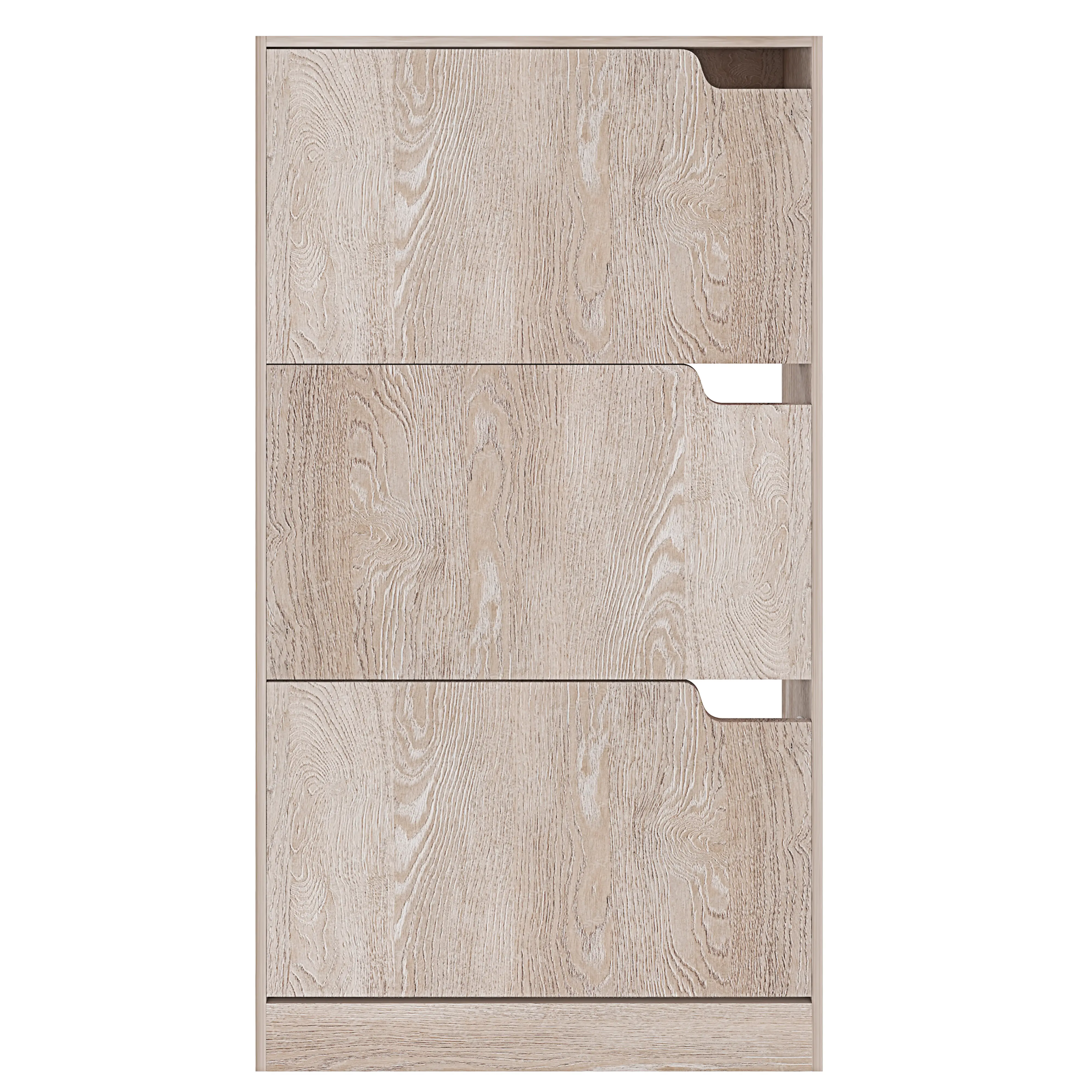 Scarpiera Portascarpe 3 Ante In Legno MDF Da Ingresso Salvaspazio A Ribalta Design Con Maniglie A Scomparsa Doppia Profondità Slim Soggiorno Casa Camera Ufficio 115 x 24 x 63 Cm (Rovere)