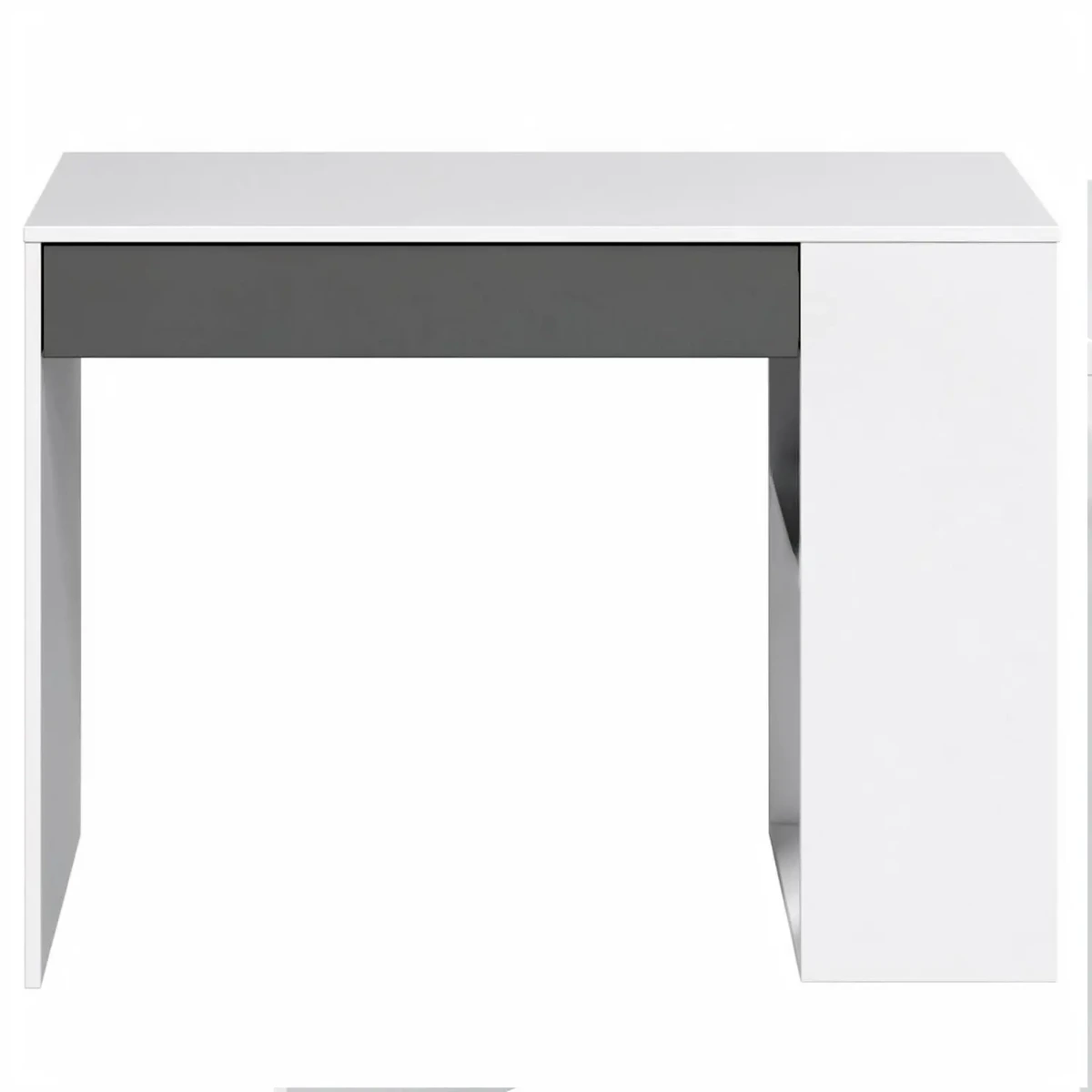 Scrivania Da Lavoro Per Computer Desk Con Cassetto Reversibile Design Moderno Ufficio Home Office Casa Cameretta Camera Soggiorno 73 x 101 x 50 Cm-Bianco e Grigio Antracite