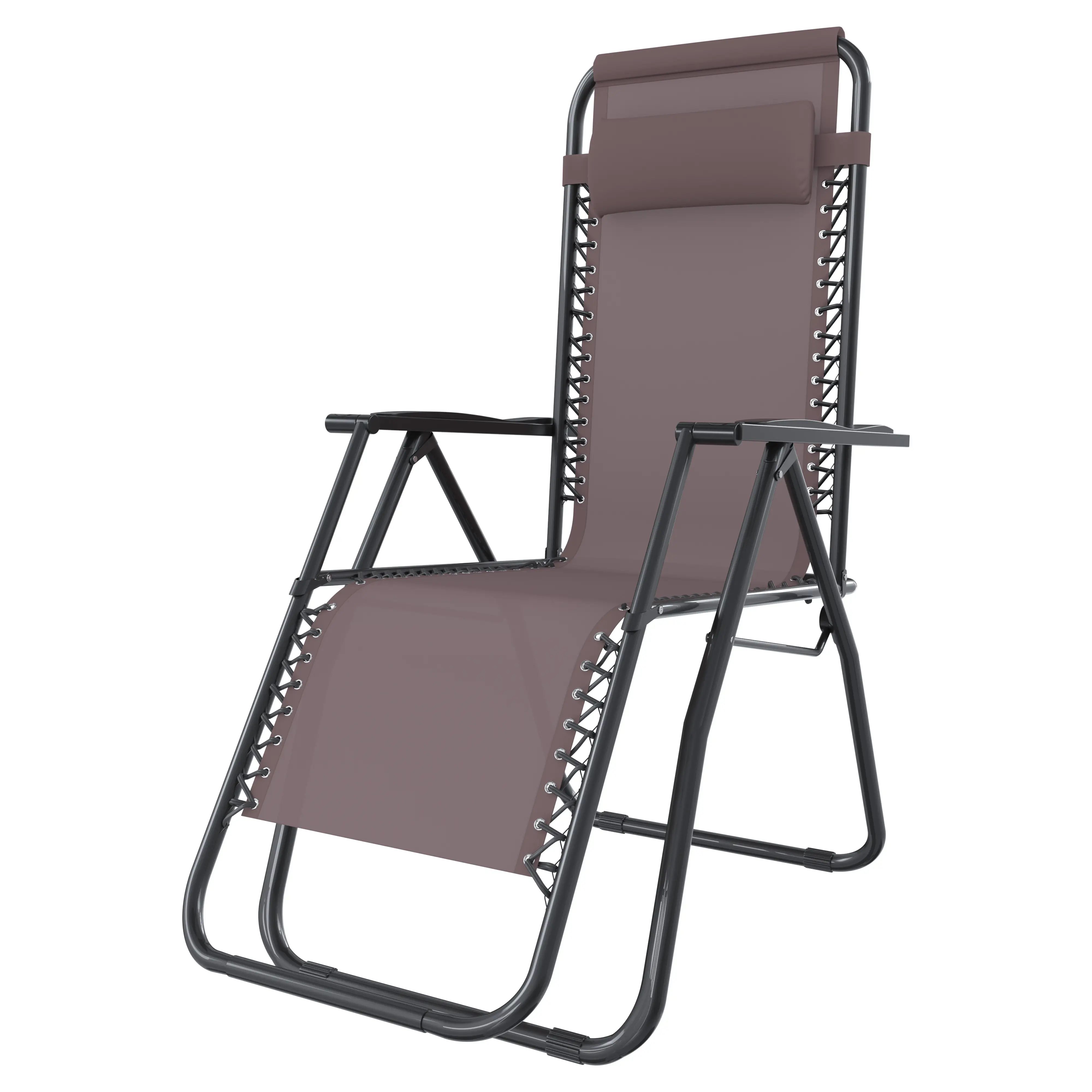 Sedia Sdraio A Gravità Zero Da Giardino Poggiatesta Regolabile Sedia Pieghevole Oscillante Ergonomica Traspirante Zero Gravity Da Esterno Piscina Mare Portata Massima 120 Kg (Tortora)