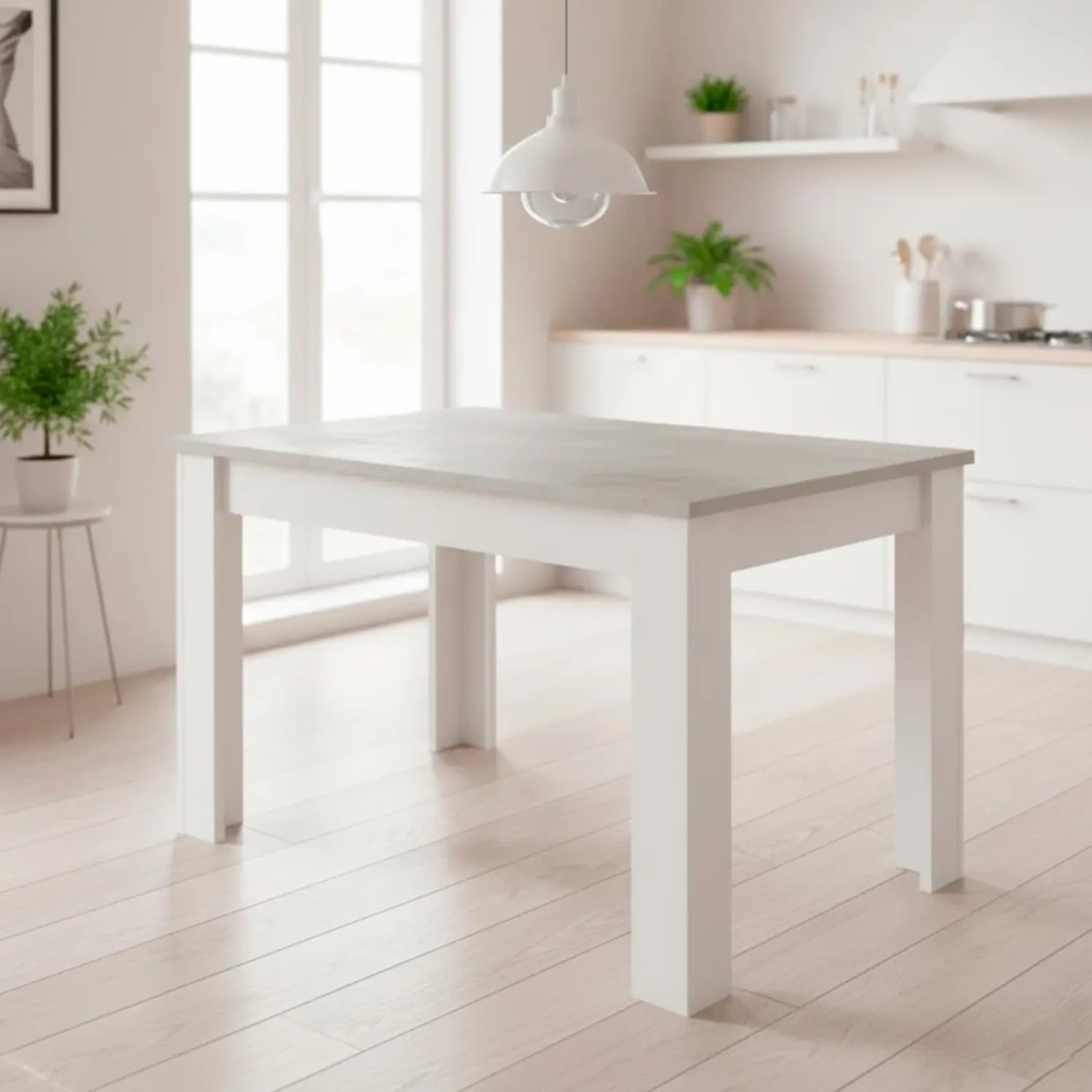Tavolo Da Pranzo 4 Posti Fisso Stile Nordico Moderno Minimal Tavolino Per Cucina Sala Da Pranzo Soggiorno Zona Living 108.5 x 67 x 78 Cm