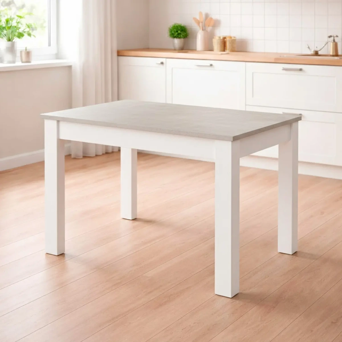Tavolo Da Pranzo 4 Posti Fisso Stile Nordico Moderno Minimal Tavolino Per Cucina Sala Da Pranzo Soggiorno Zona Living 108.5 x 67 x 78 Cm