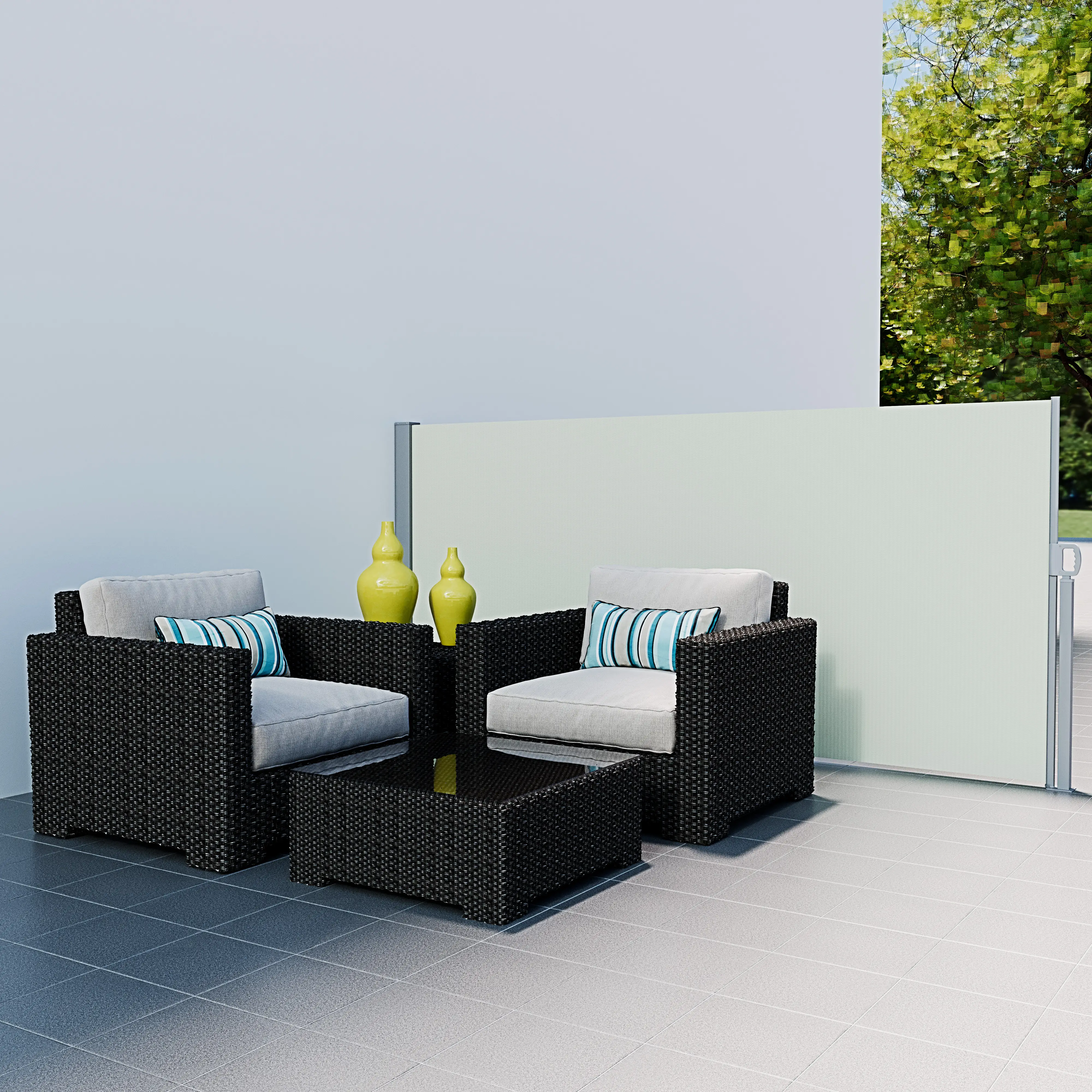 Tenda Paravento Da Sole Laterale Estensibile Parasole Frangivista Riavvolgibile Antivento Ombreggiante Protezione Solare Privacy Per Balcone Terrazzo Giardino Piscina Esterno Beige (140 x 300 Cm)